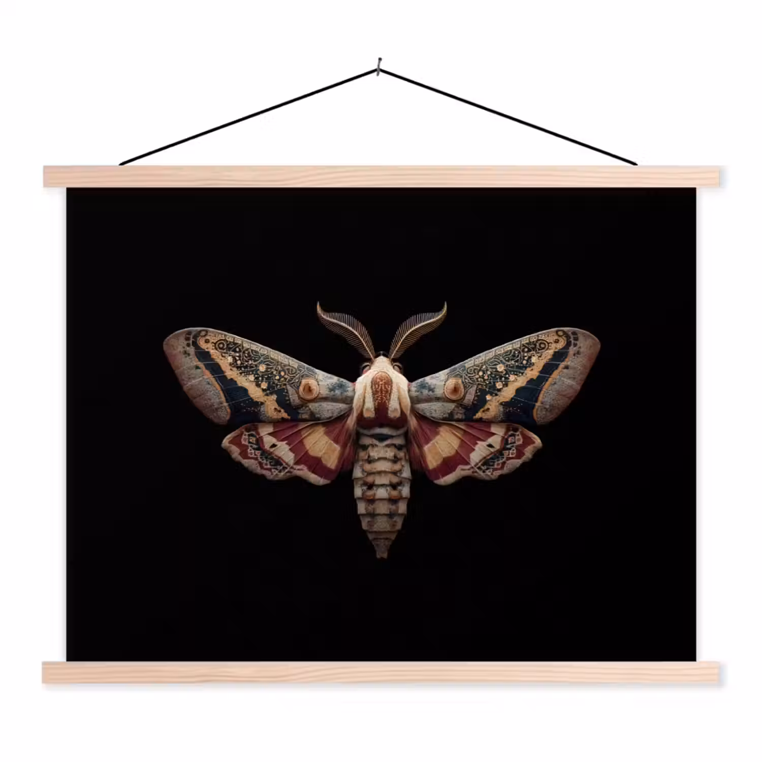 Mot - Oosterse patronen - Sierlijk textielposter latten blank klein -3d
