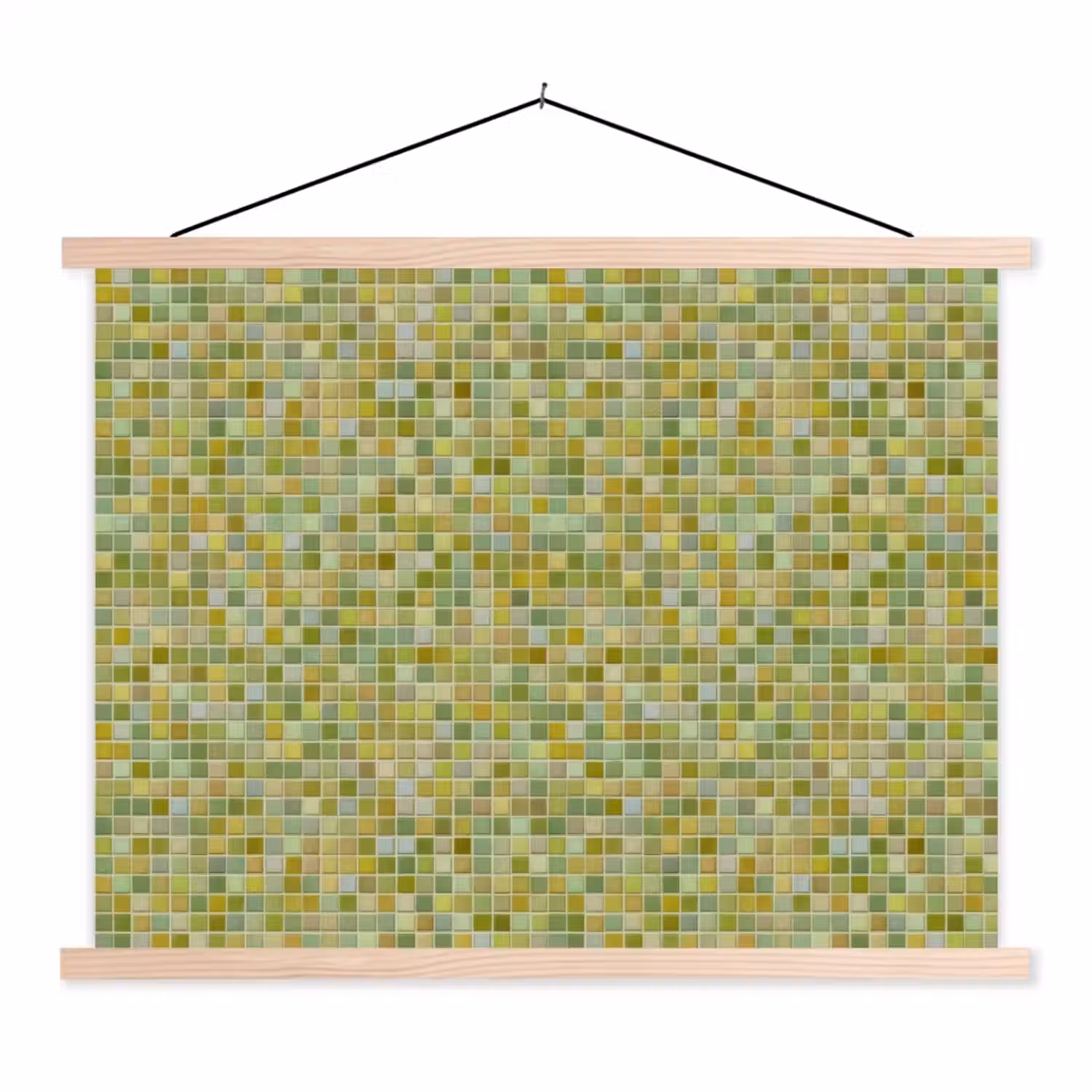 Mozaïek - Patroon - Groen textielposter latten blank klein 122 -3d