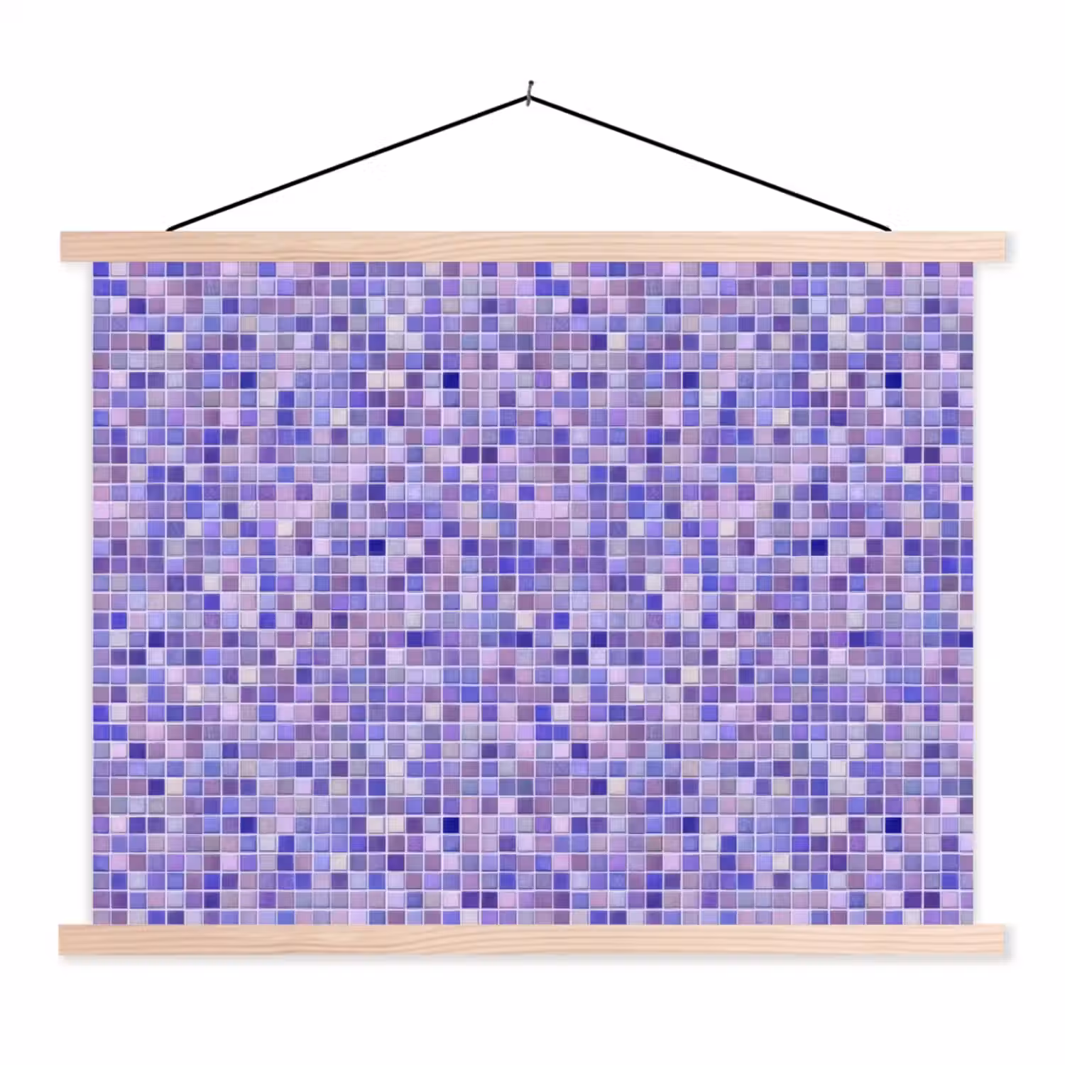 Mozaïek - Tegels - Lila - Amethist textielposter latten blank klein 122 -3d