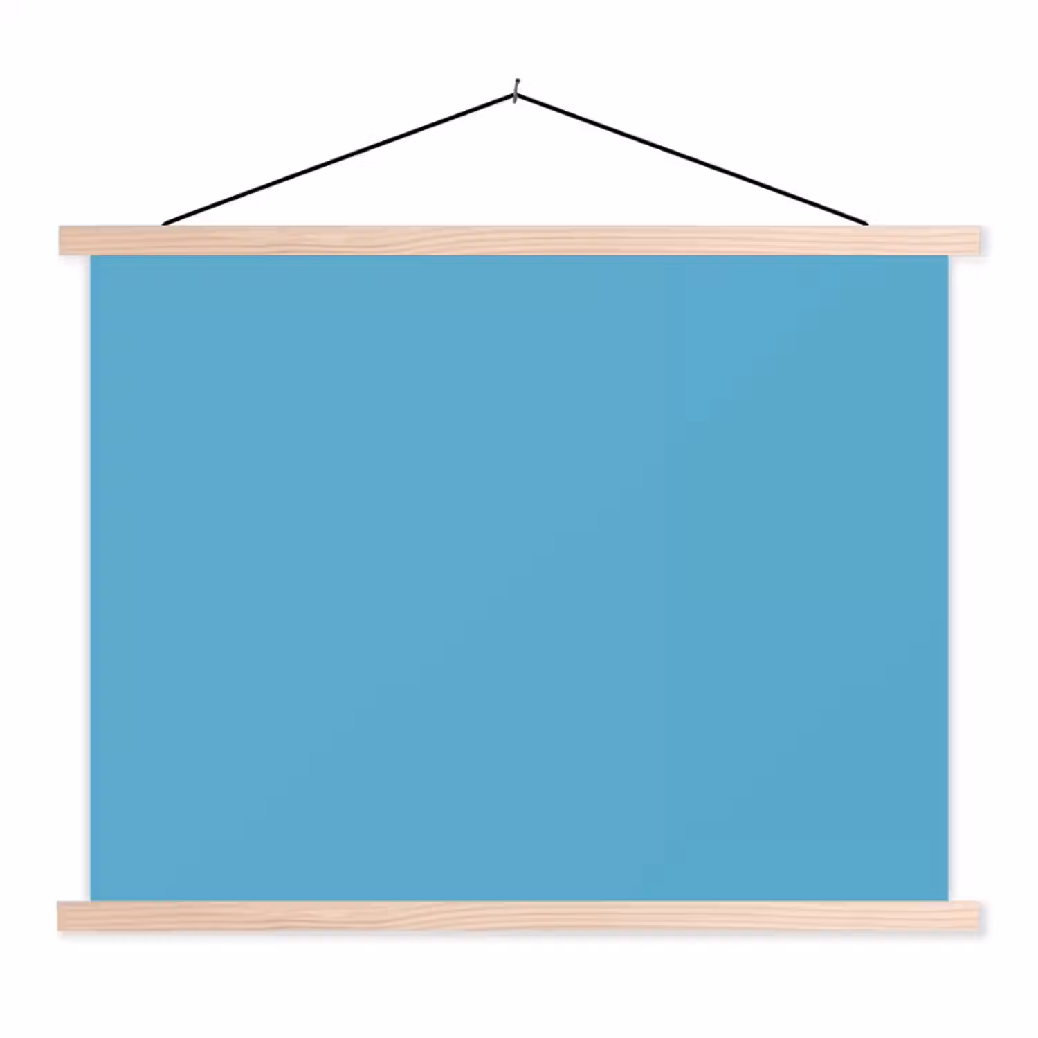 Ocean - Teal - Blauw textielposter latten blank klein 122 -3d
