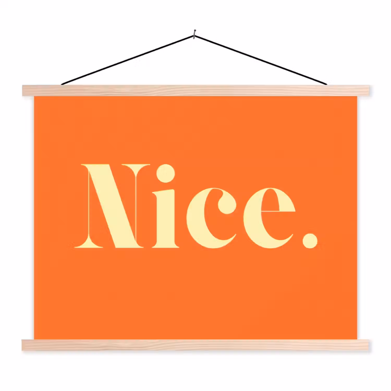 Oranje - Gebroken wit - Nice textielposter latten blank klein -3d