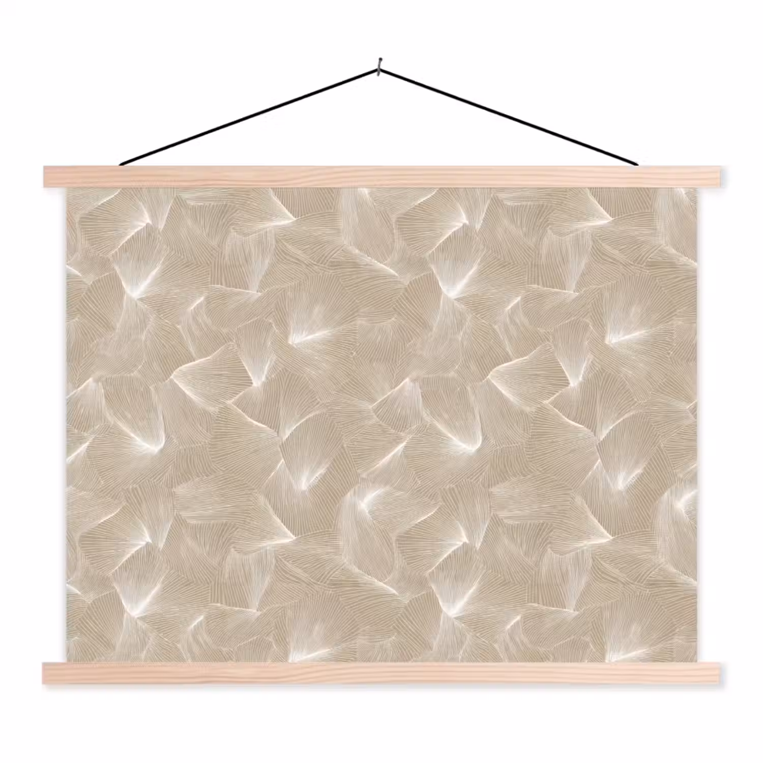 Organisch - Textuur - Beige textielposter latten blank klein 122 -3d