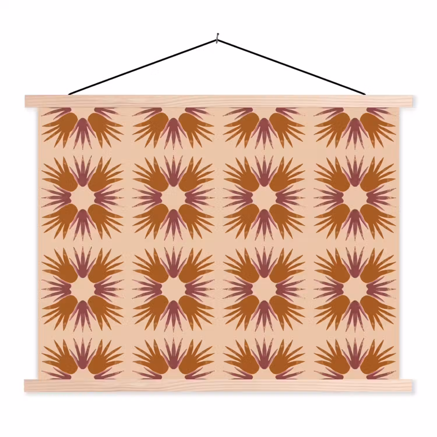 Ornament - Patroon - Oker textielposter latten blank klein 122 -3d