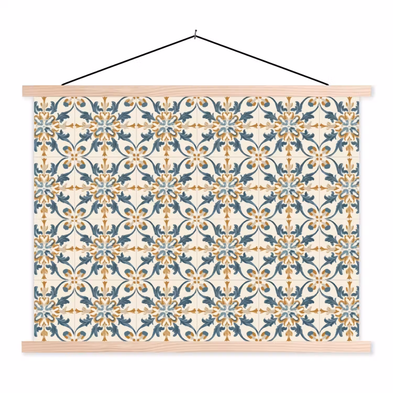 Patroon - Klassiek - Kleurrijk textielposter latten blank klein 122 -3d
