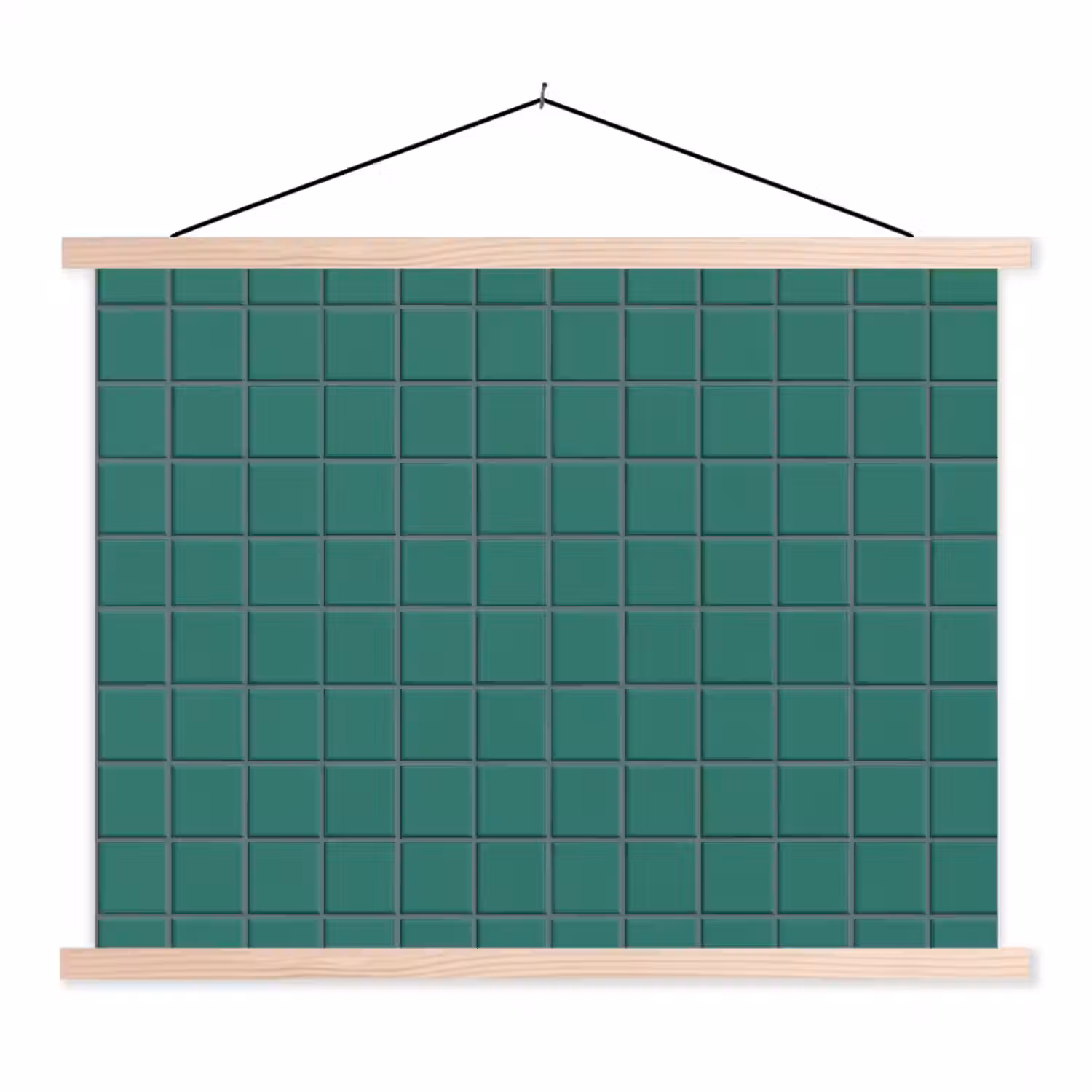 Patroon - Patroon - Smaragd textielposter latten blank klein 122 -3d