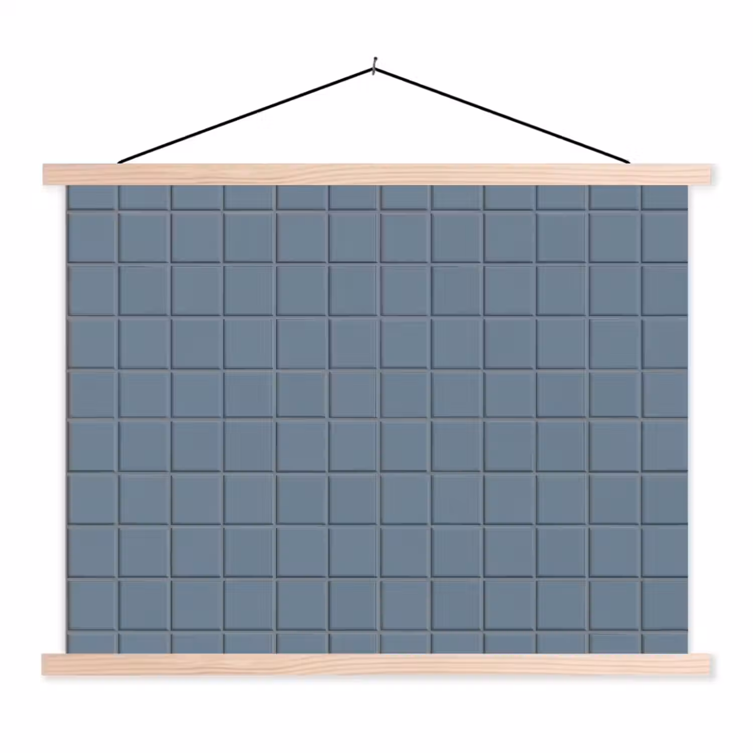 Patroon - Tegel - Blauwgrijs textielposter latten blank klein 122 -3d