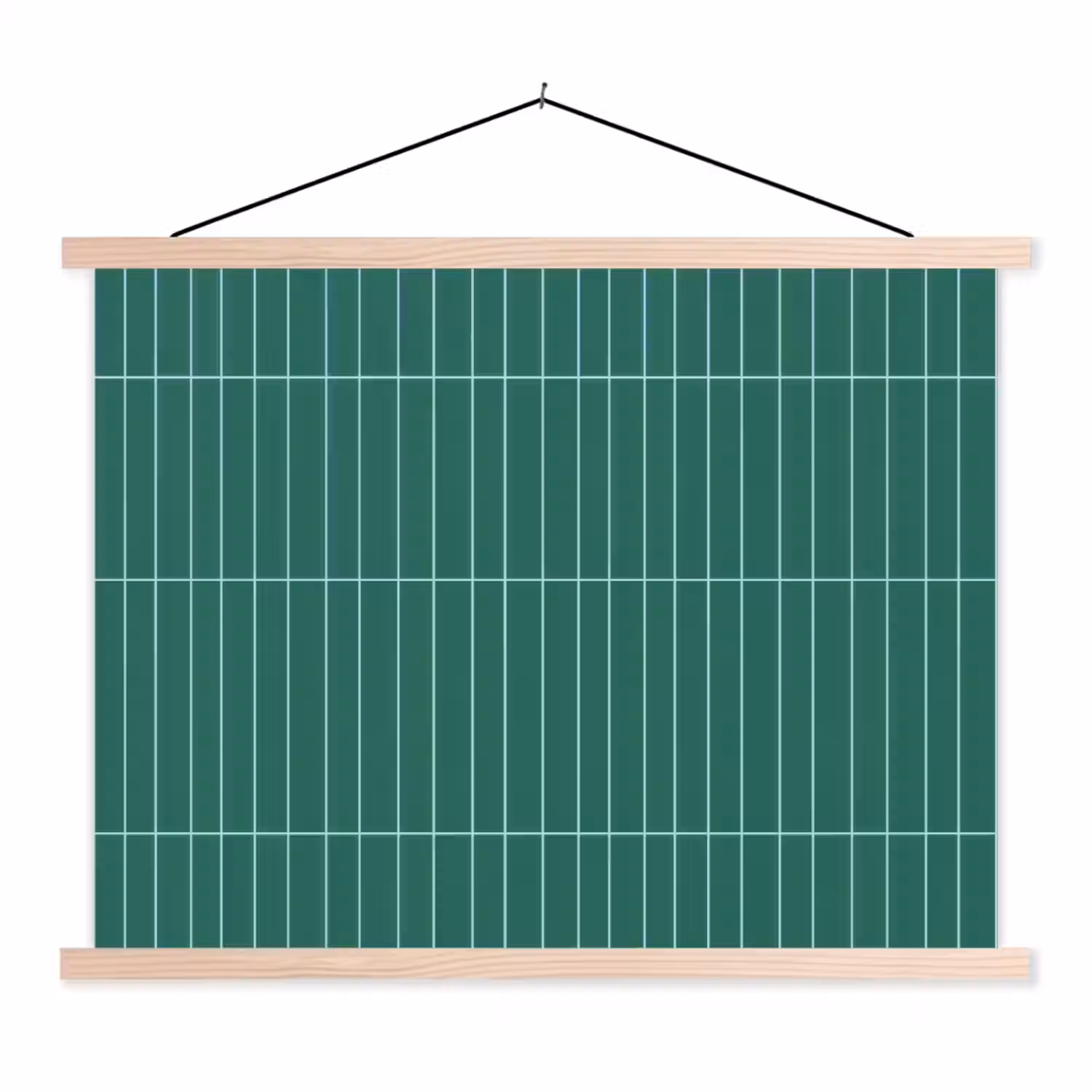 Patroon - Tegel - Saliegroen textielposter latten blank klein 122 -3d