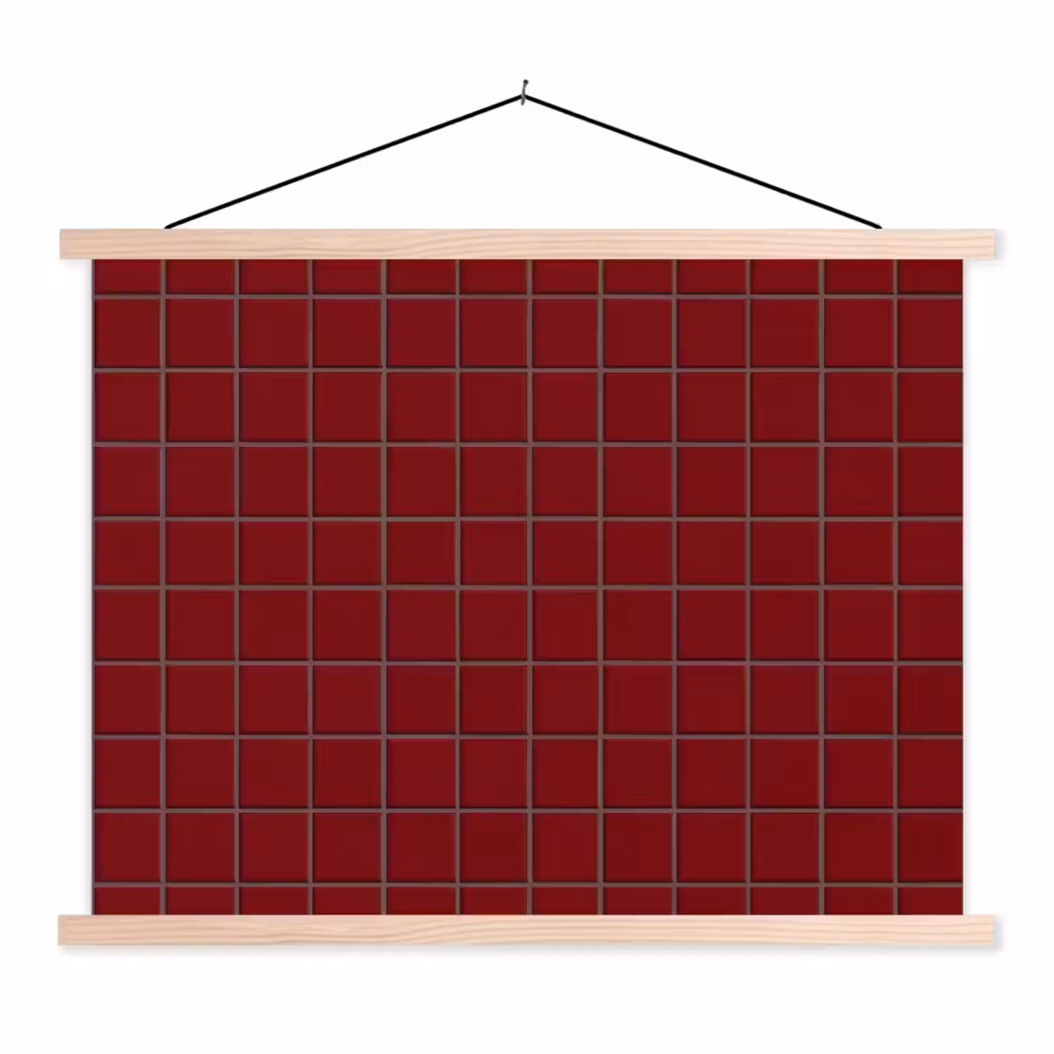 Patroon - Tegels - Burgundy textielposter latten blank klein 122 -3d