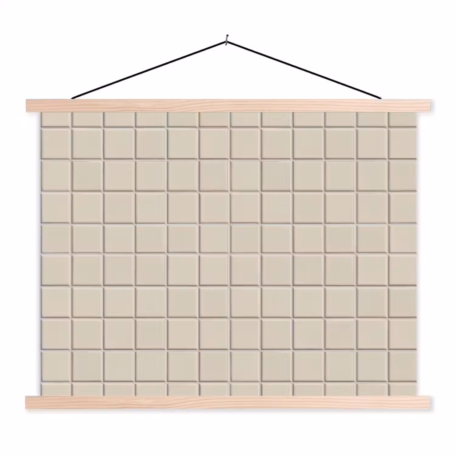 Patroon - Tegels - Taupe textielposter latten blank klein 122 -3d