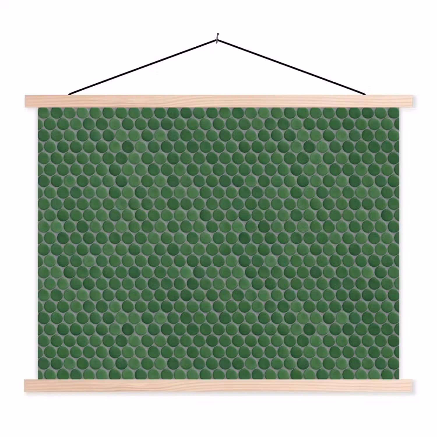 Penny - Mozaïek - Bosgroen - Green textielposter latten blank klein 122 -3d