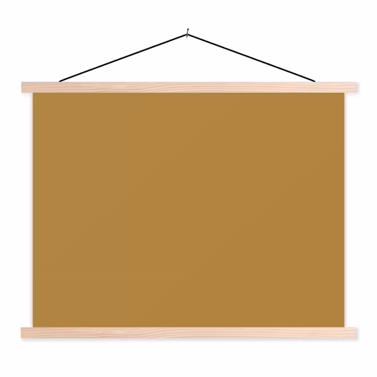 Rhythmic - Ochre - Geel textielposter latten blank klein 122 -3d