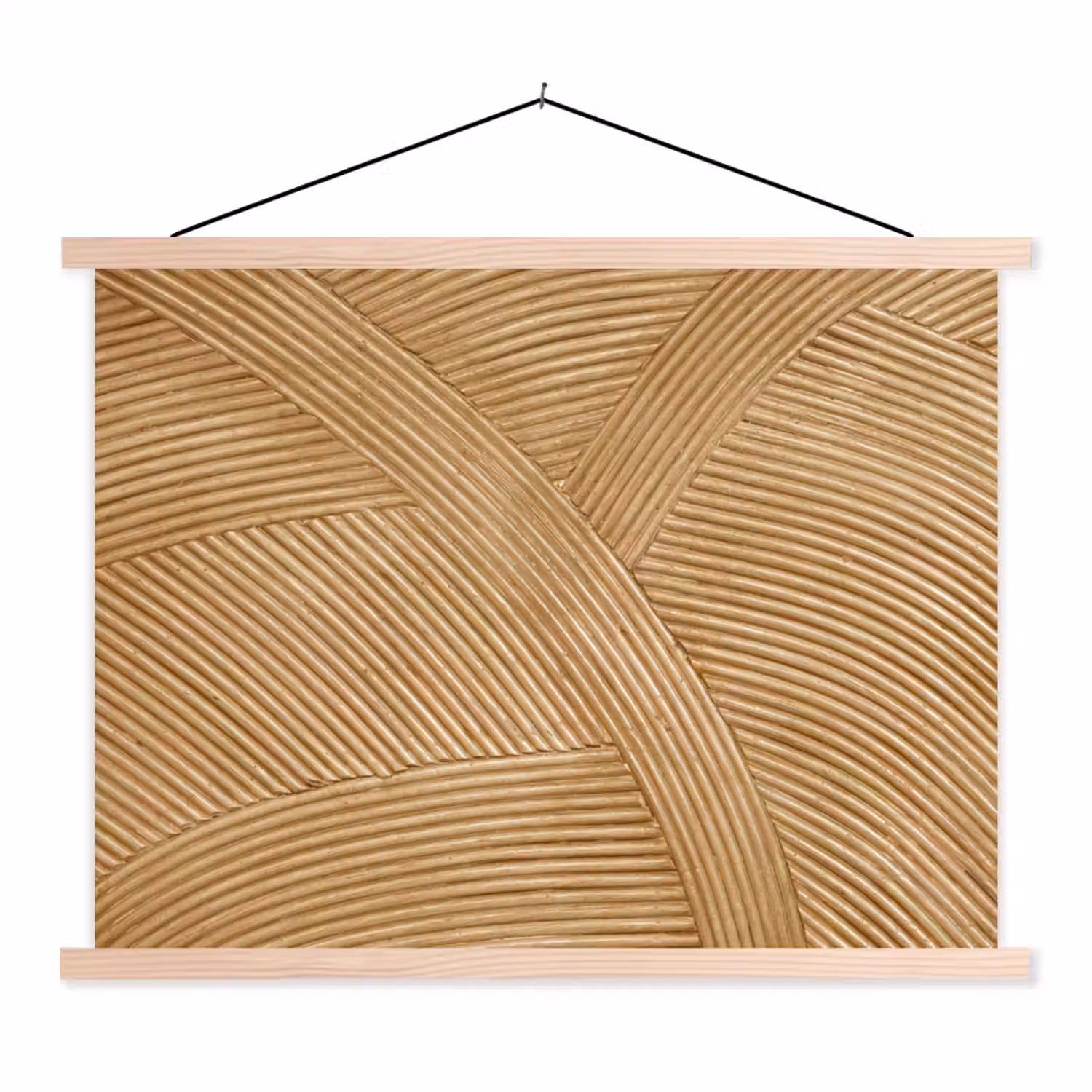 Structuren in rotan uit de natuur textielposter latten blank klein -3d