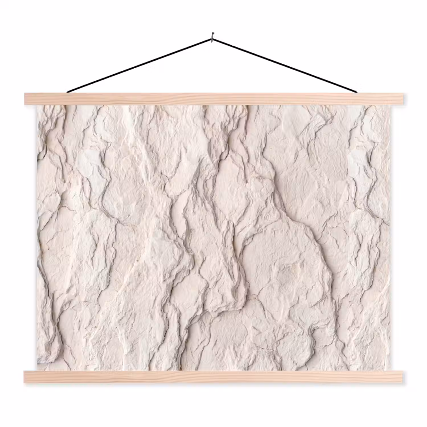 Rots - Structuur - Natuur - Beige - Abstract textielposter latten blank klein -3d