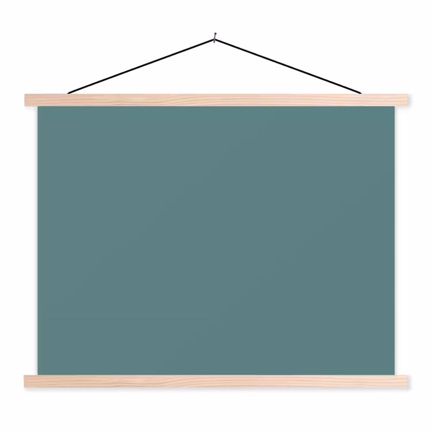 Serene - Teal - Blauw textielposter latten blank klein 122 -3d