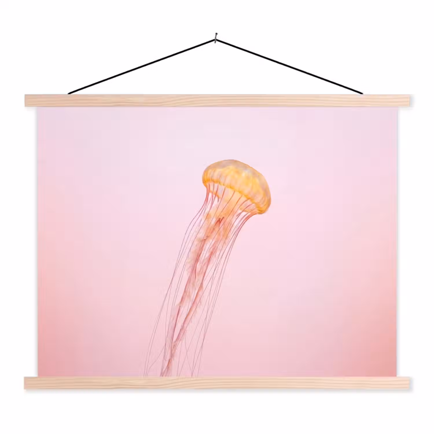 Sierlijk - Kwal - Roze textielposter latten blank klein -3d