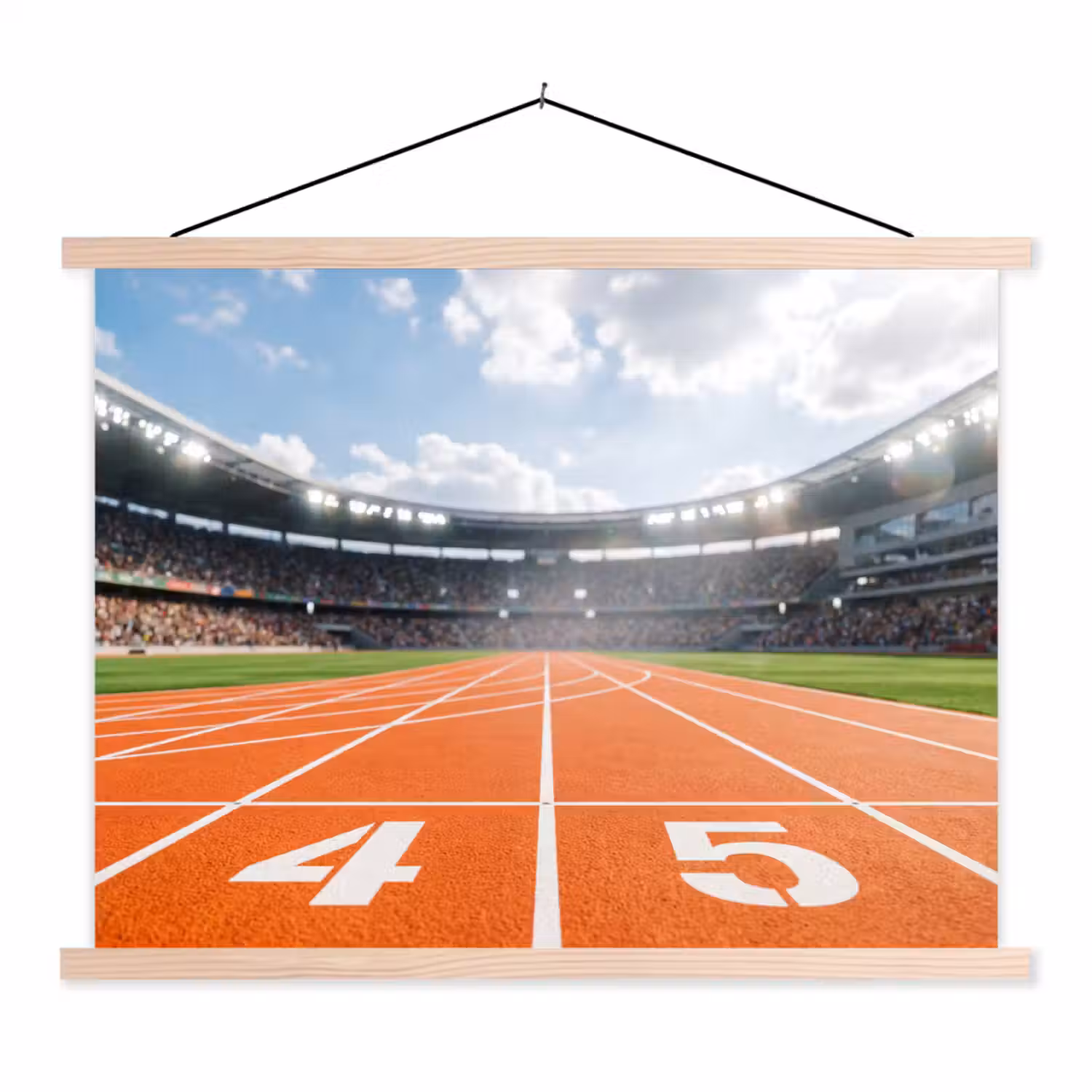 Sintelbaan - Stadion - Sport -Oranje textielposter latten blank klein -3d
