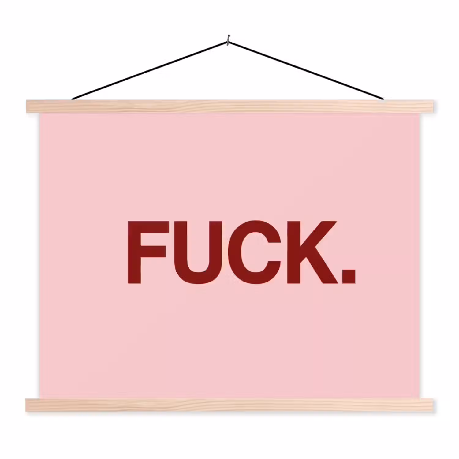Statement - Krachtig - Roze textielposter latten blank klein -3d