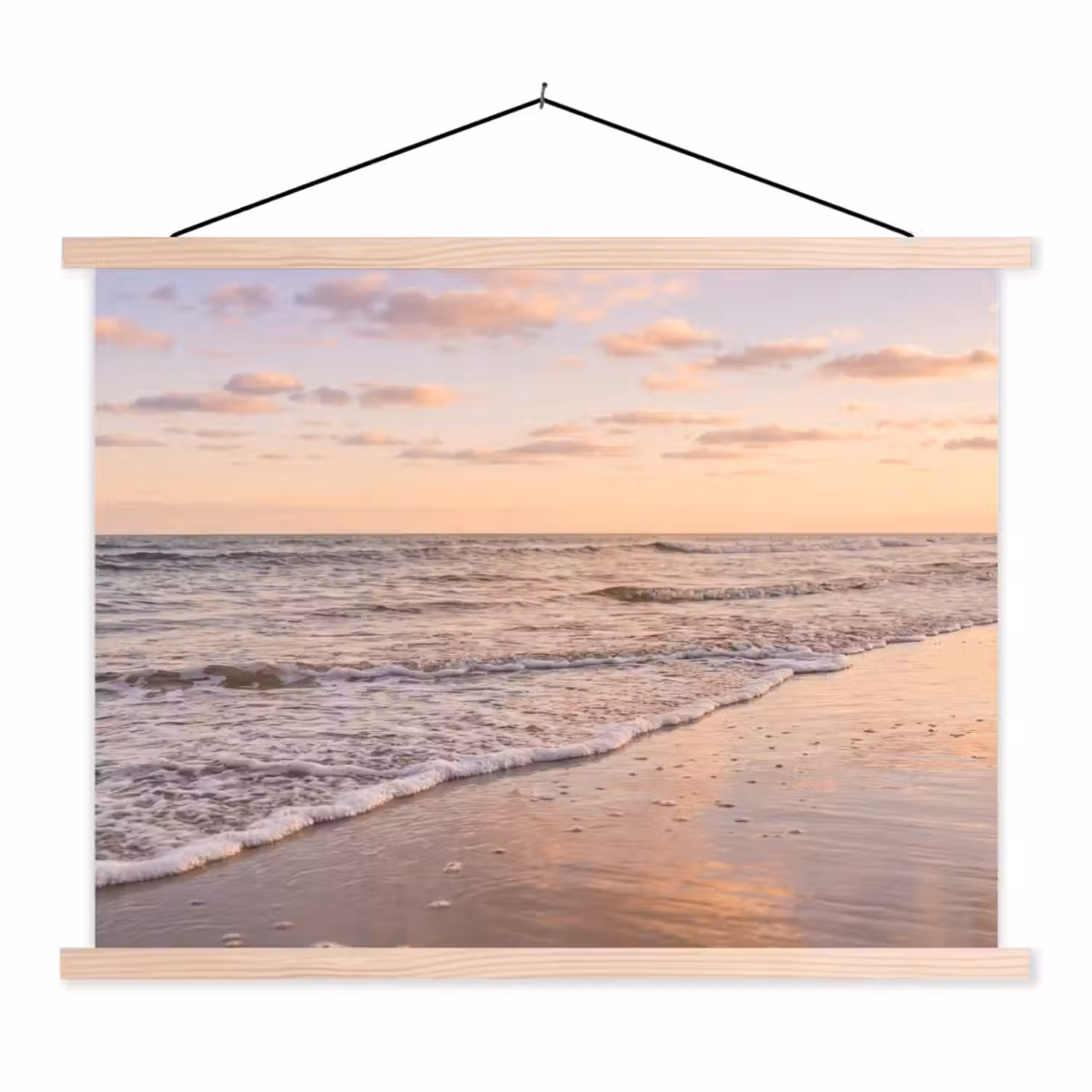 Strand - Branding - Wolken textielposter latten blank klein -3d
