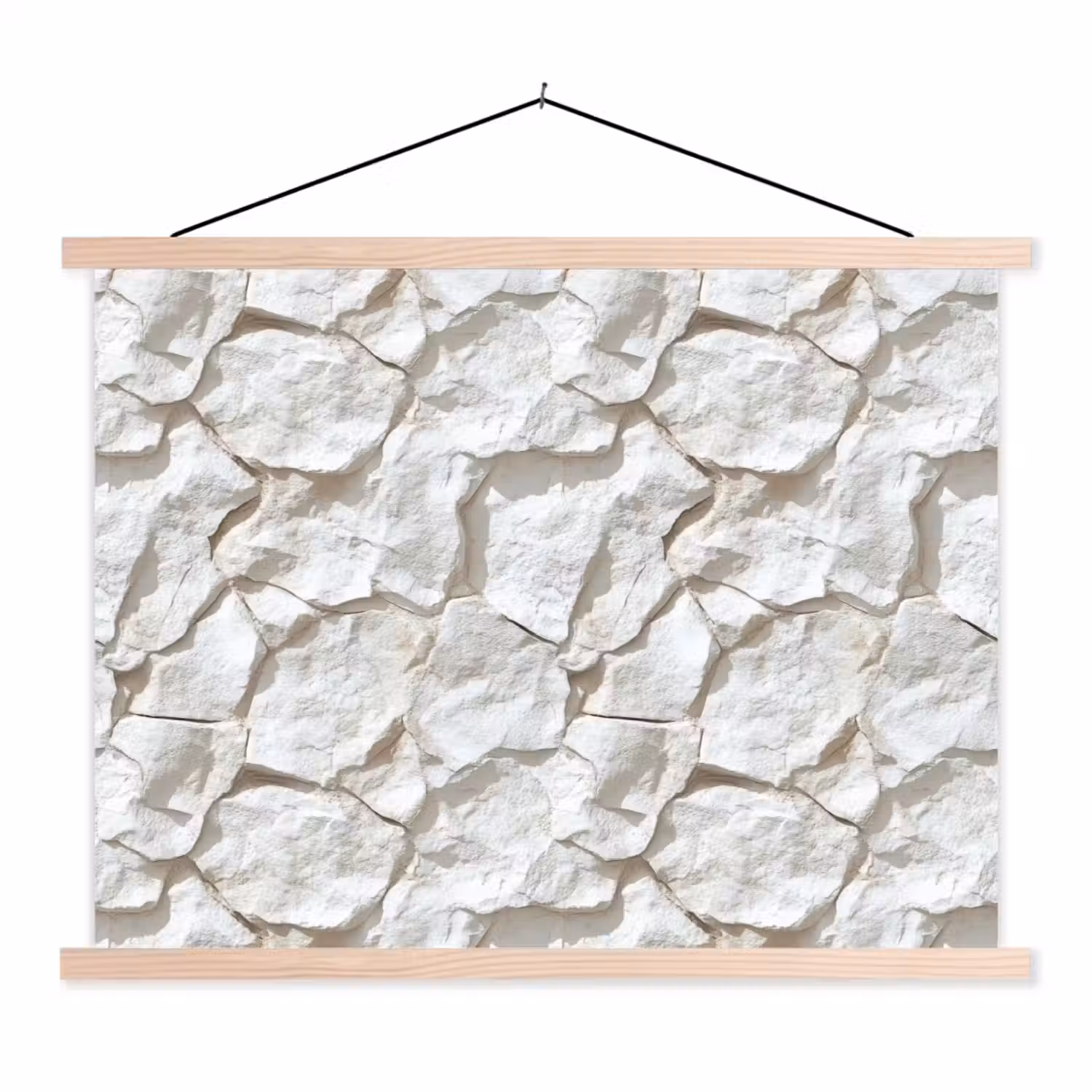 Structuur - Rots - Wit textielposter latten blank klein 122 -3d