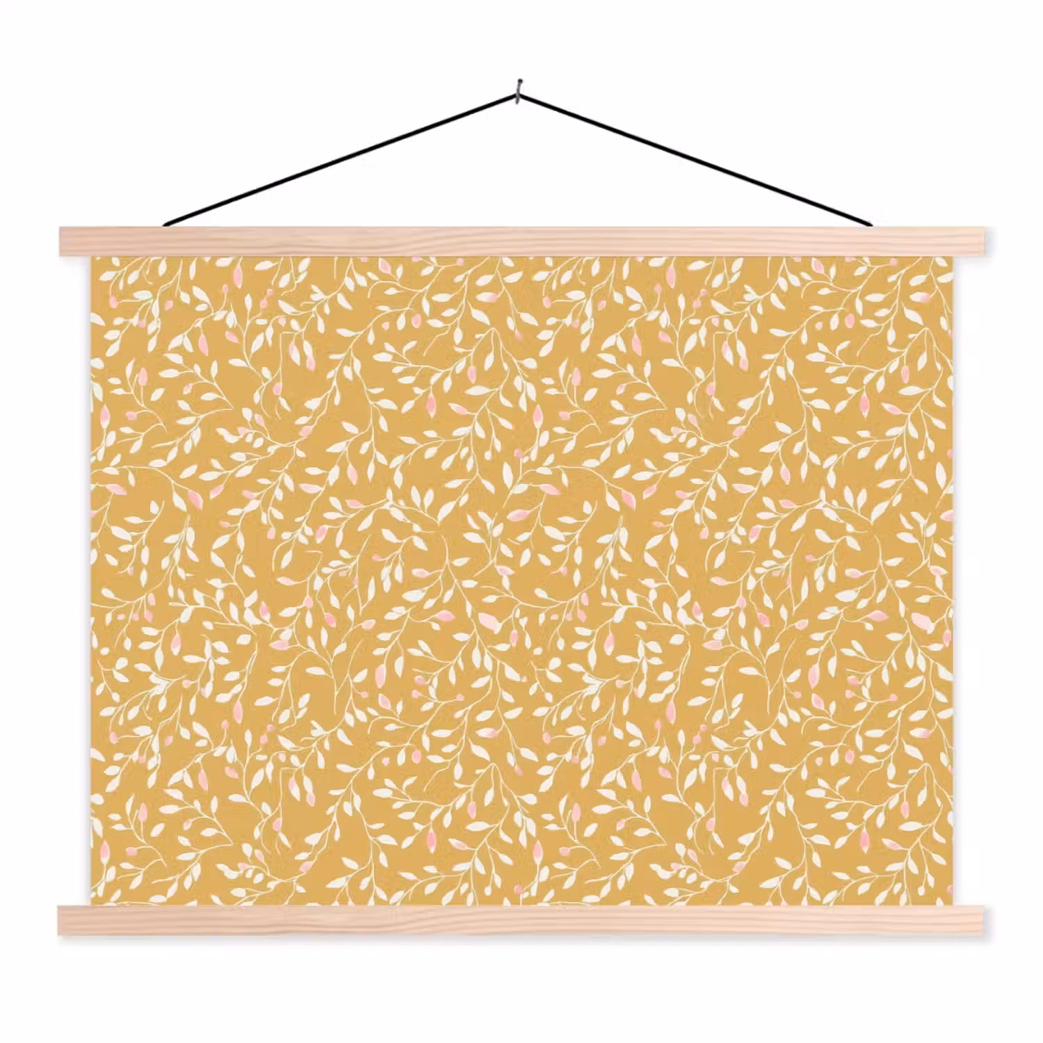 Takjes - Patroon - Oker textielposter latten blank klein 122 -3d