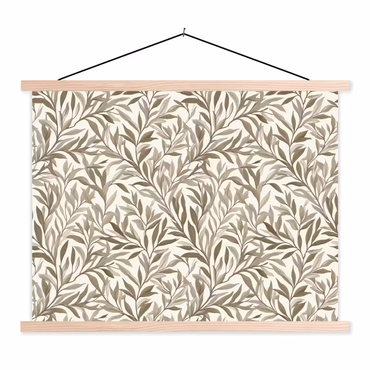 Takken - Botanisch - Taupe textielposter latten blank klein 122 -3d