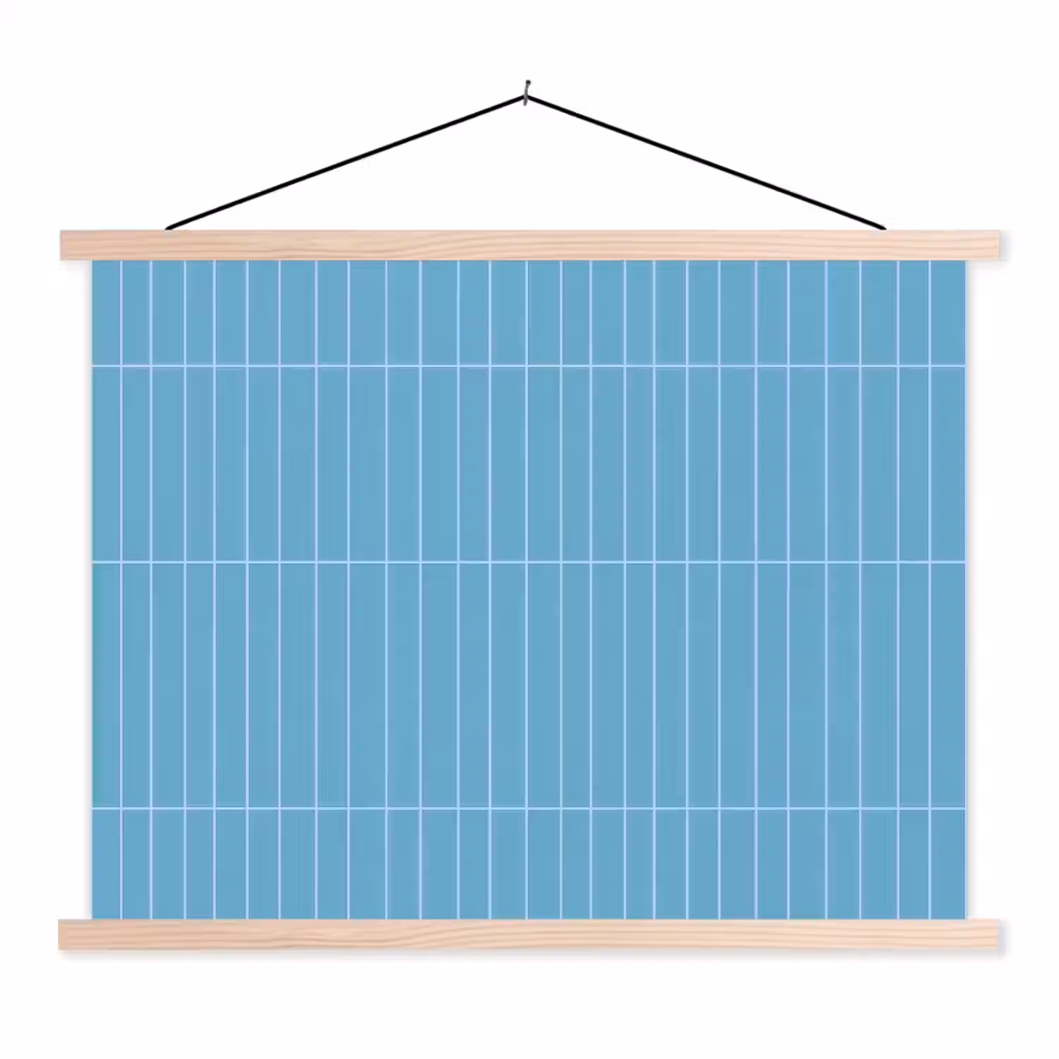 Tegel - Langwerpig - Patroon - Blauw textielposter latten blank klein 122 -3d