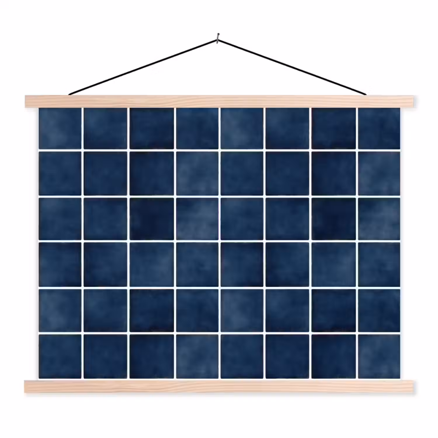 Tegel - Modern - Blauw textielposter latten blank klein 122 -3d