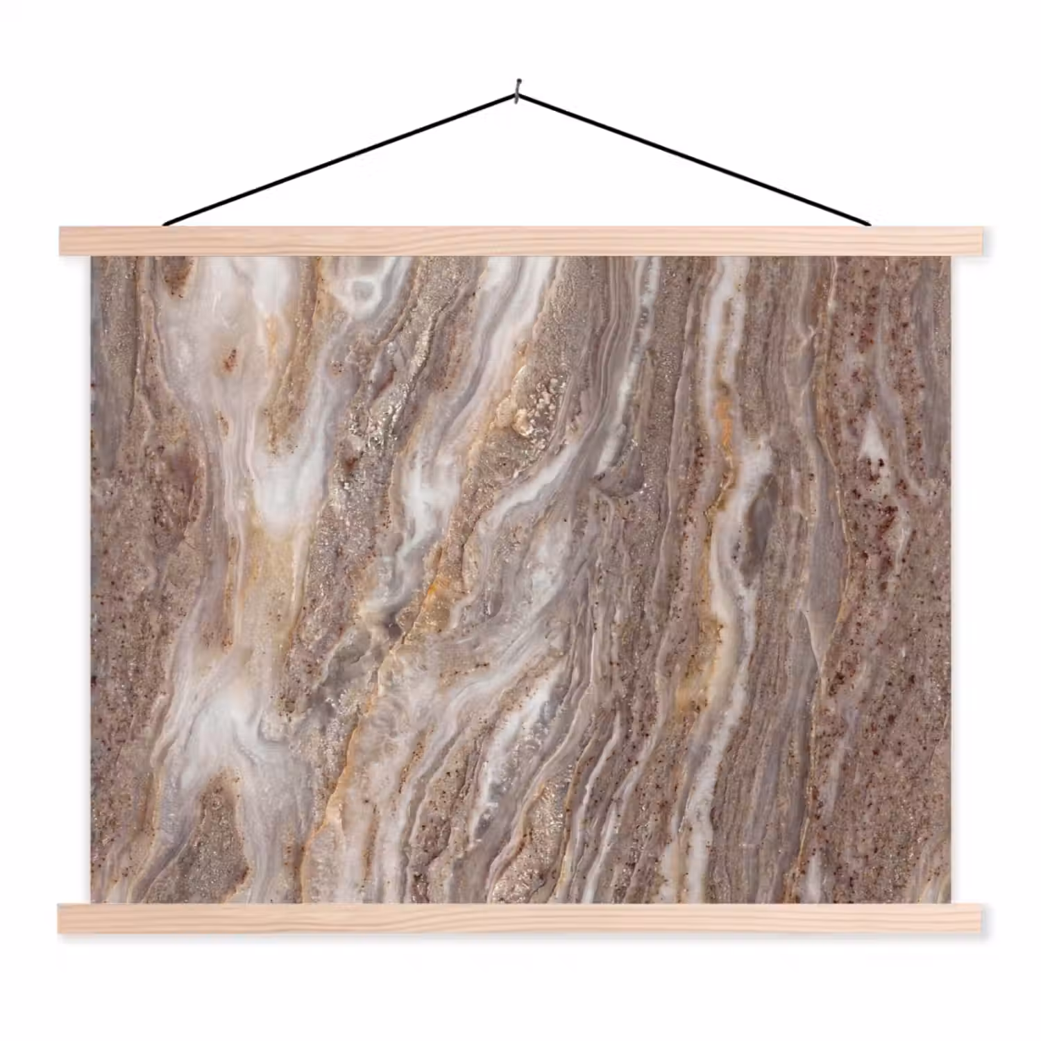 Textuur - Steen - Abstract - Beige textielposter latten blank klein -3d