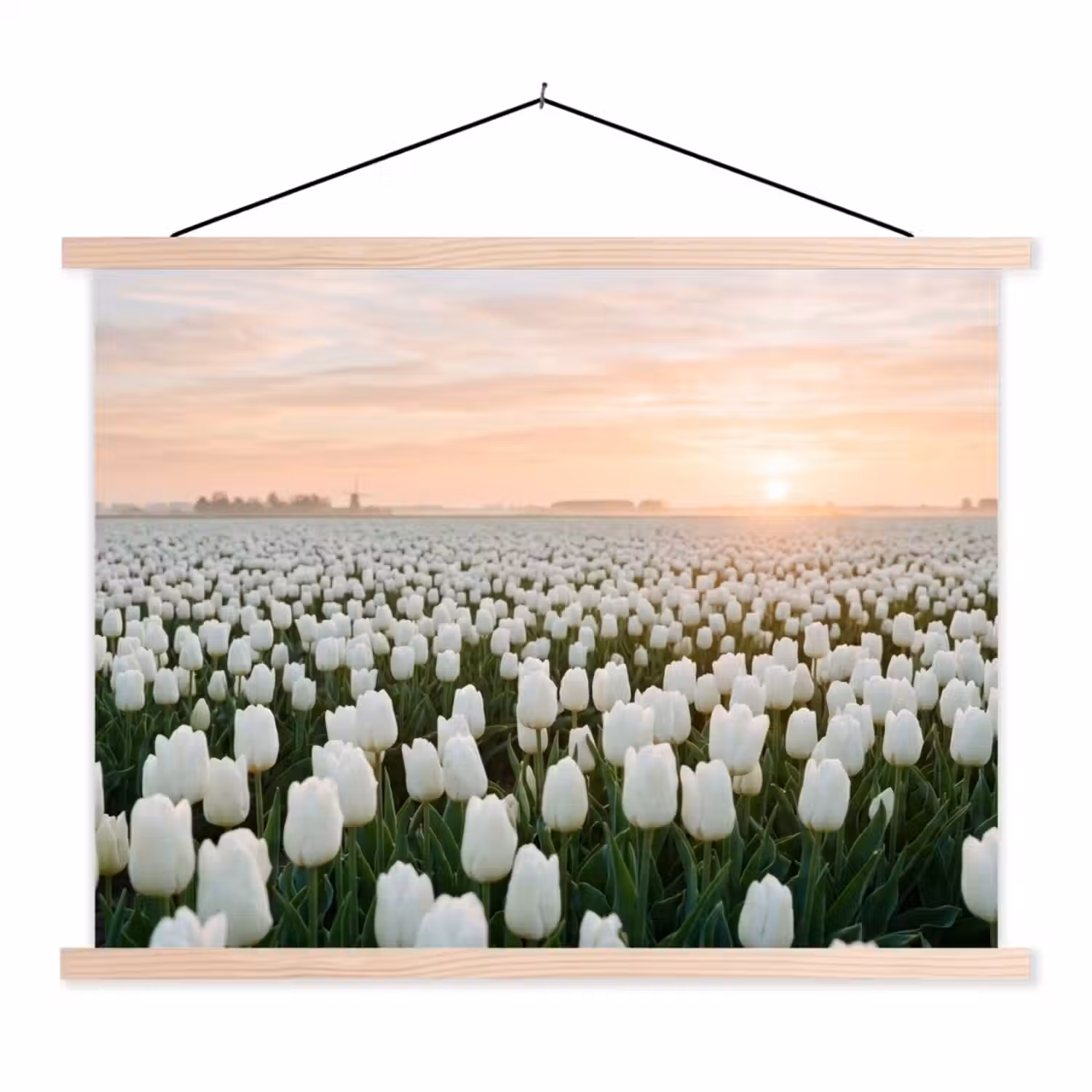 Tulpen - Landschap - Wit textielposter latten blank klein -3d