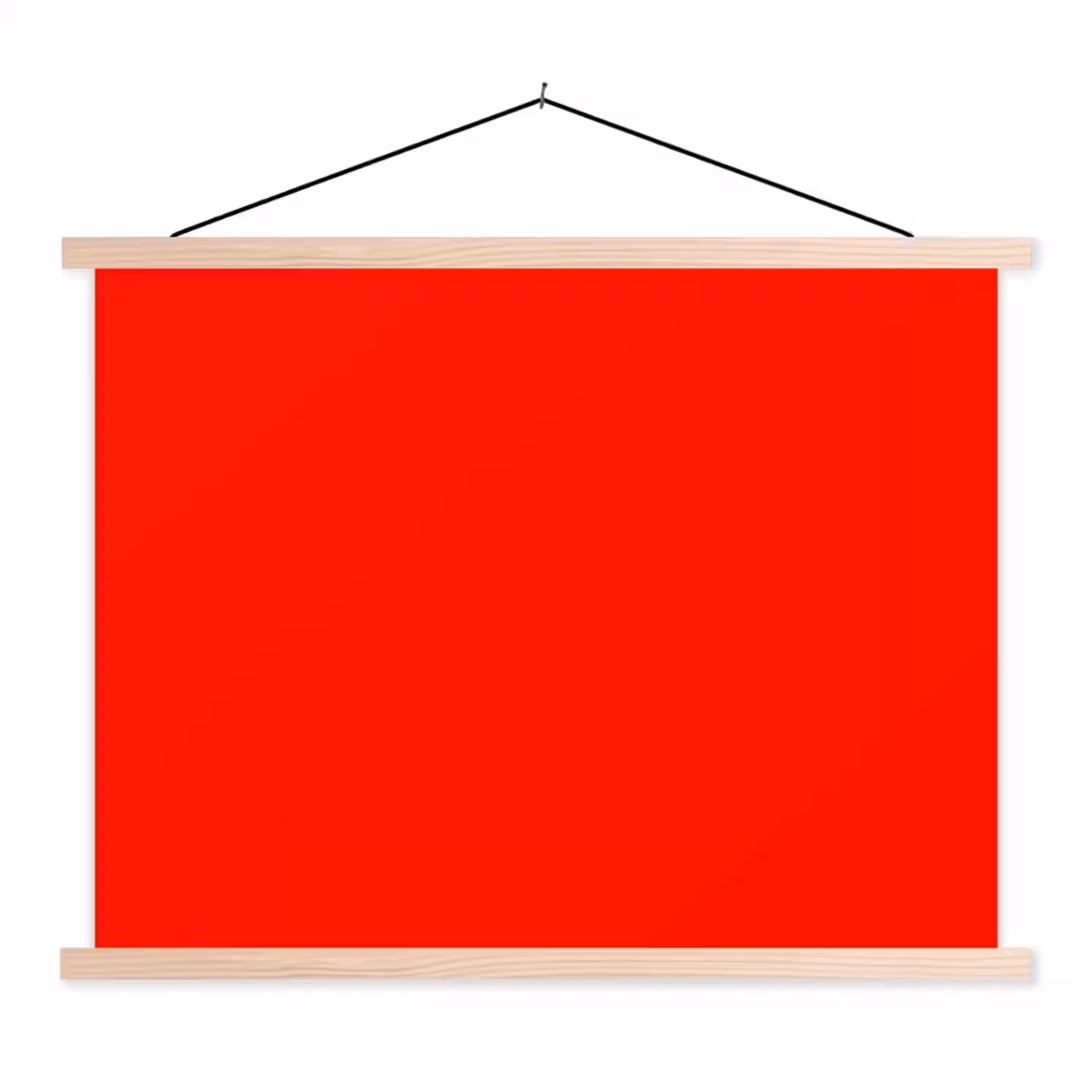 Vibrant - Vermilion - Rood textielposter latten blank klein 122 -3d