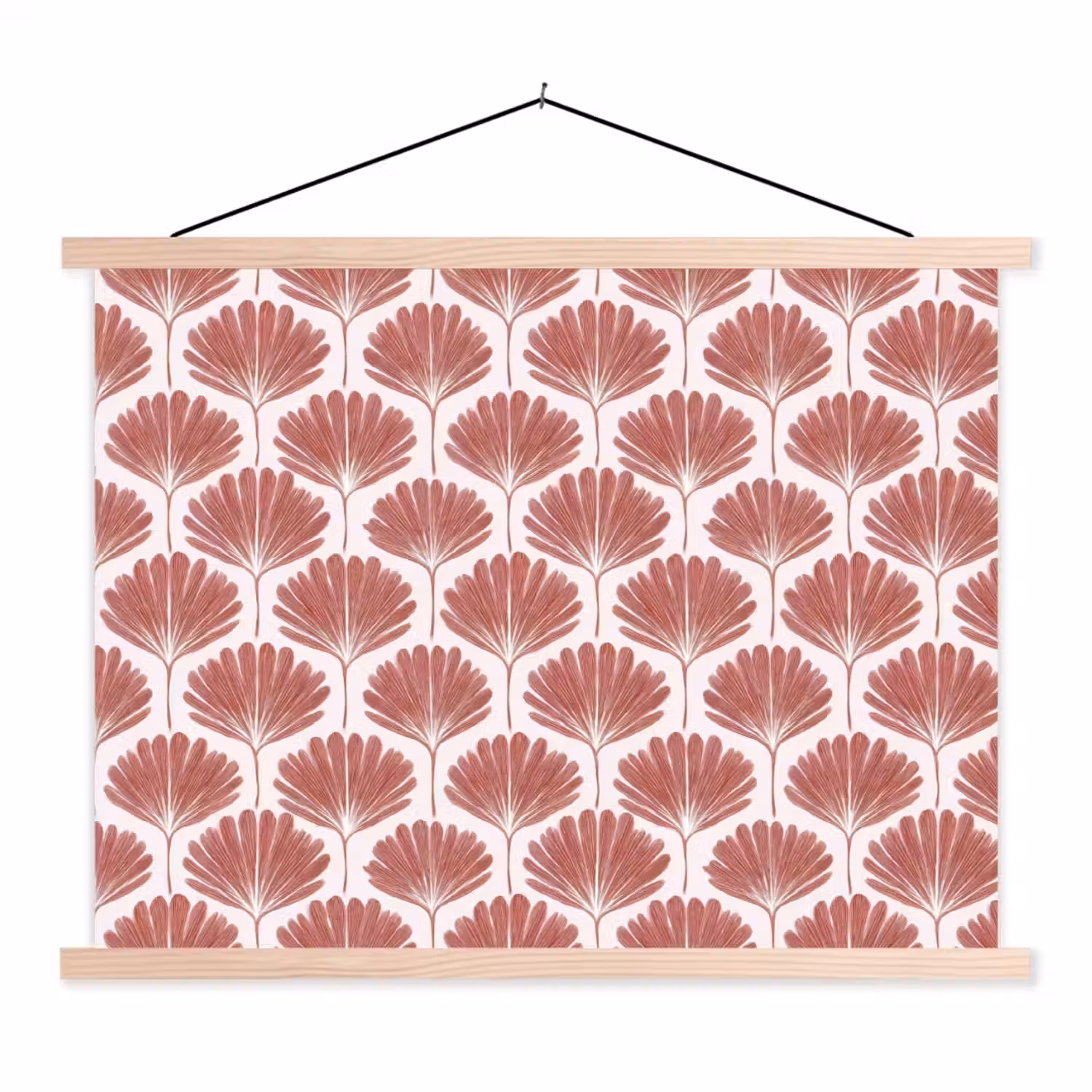 Waaier - Motief - Terra textielposter latten blank klein 122 -3d