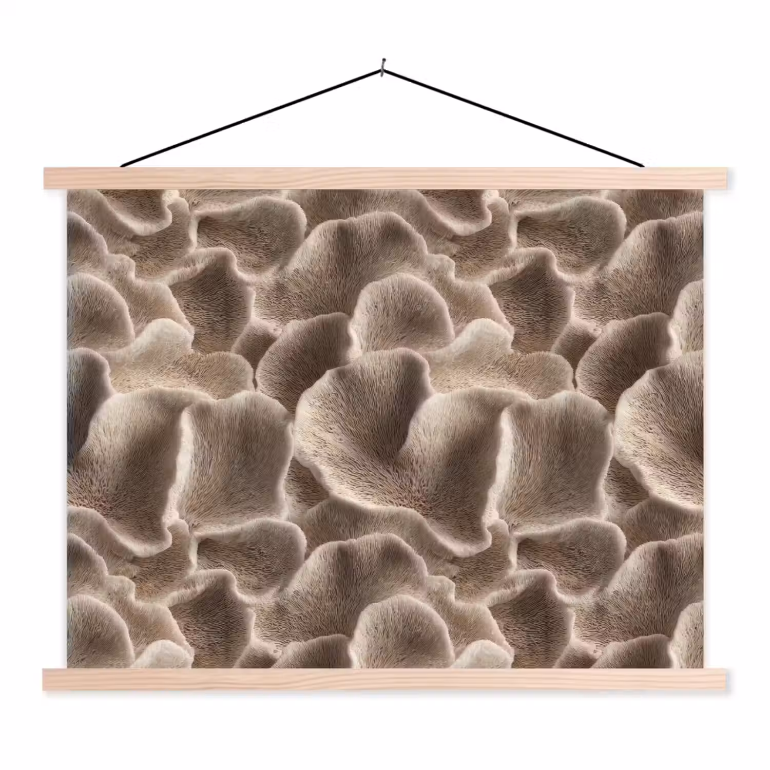 Waaiervorm - Beige - Vezel textuur textielposter latten blank klein 122 -3d