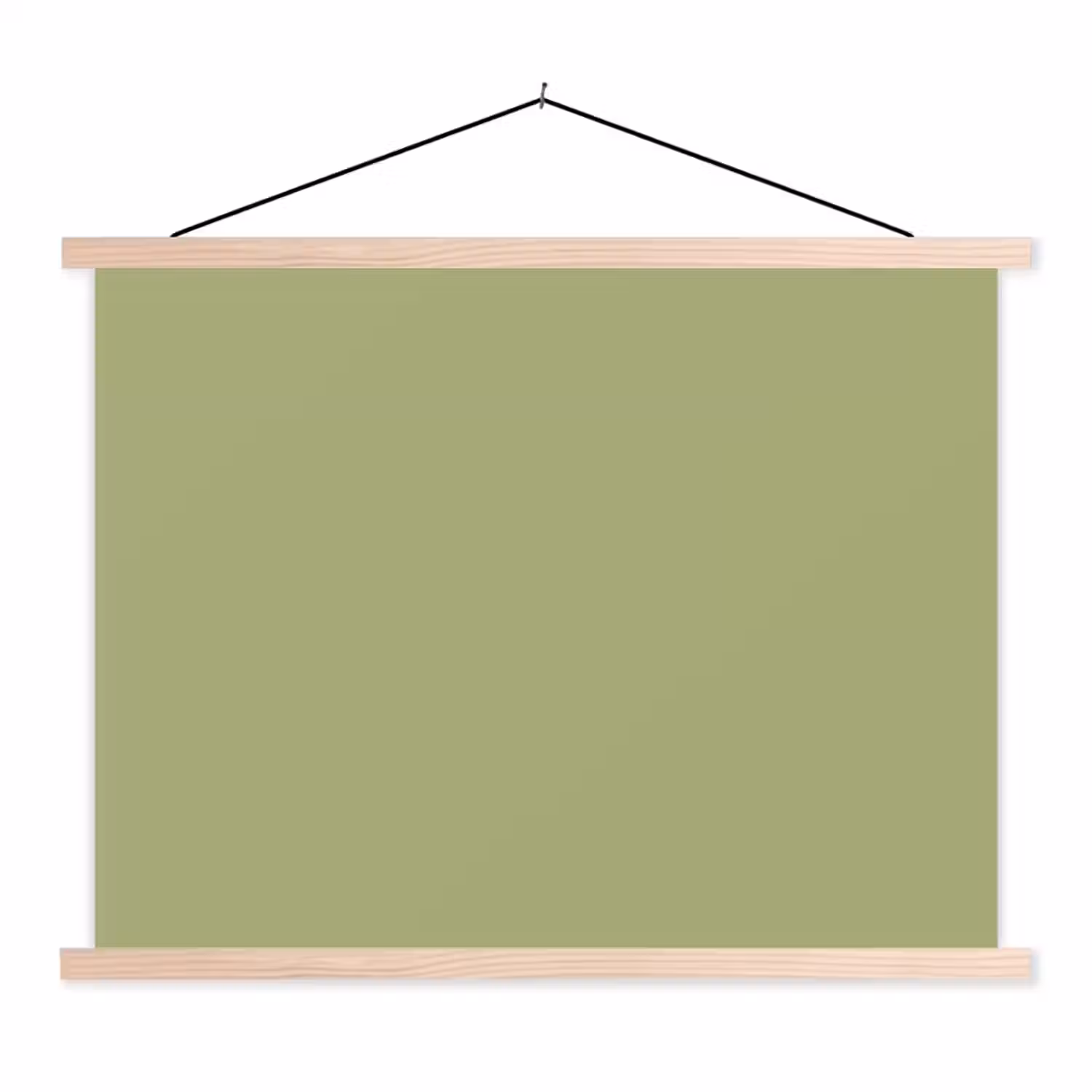 Whispering - Sage - Groen textielposter latten blank klein 122 -3d