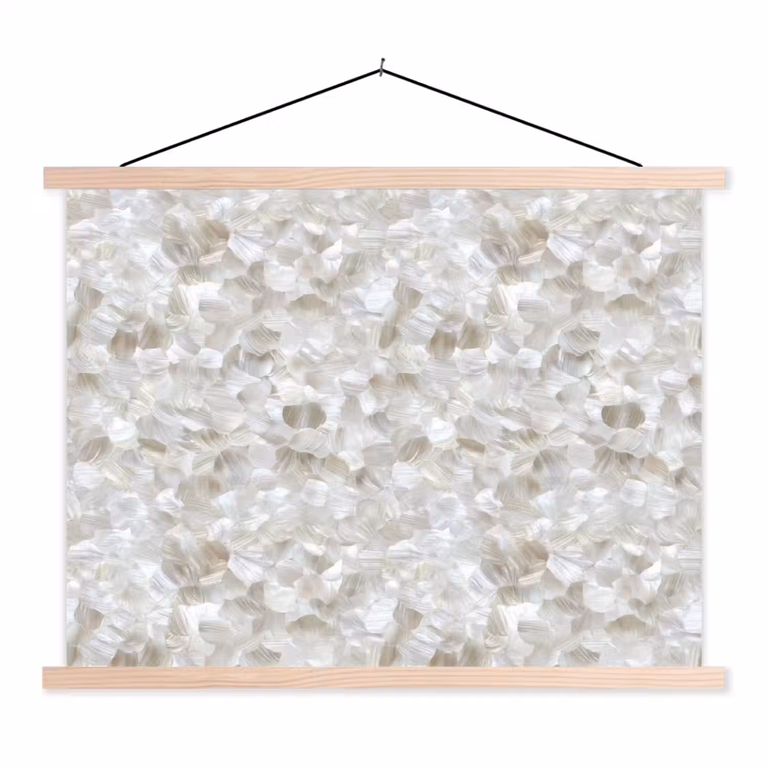 Wit - Penseelstreken - Reliëfeffect textielposter latten blank klein 122 -3d