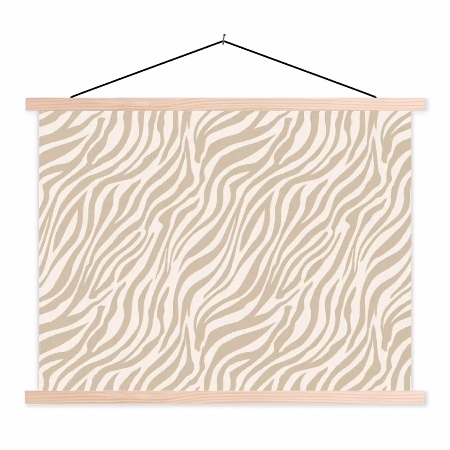 Zebra - Patroon - Beige textielposter latten blank klein 122 -3d