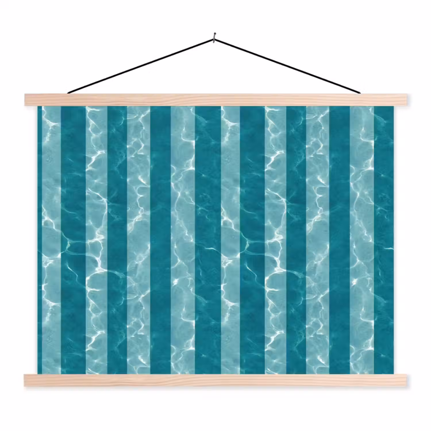 Zwembad - Strepen - Groen textielposter latten blank klein 122 -3d