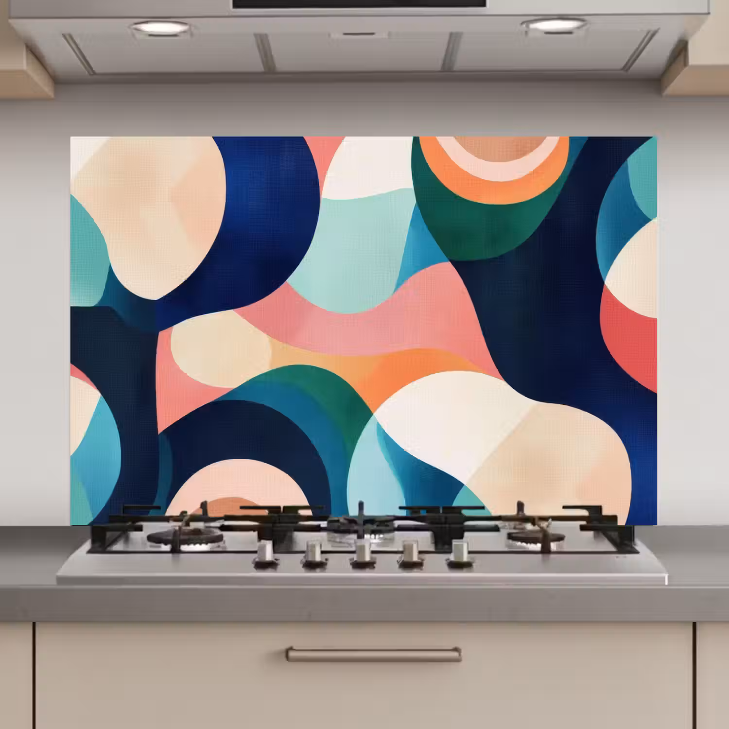 Abstract - Blauw - Roze keuken achterwand spatscherm klein -3d_website