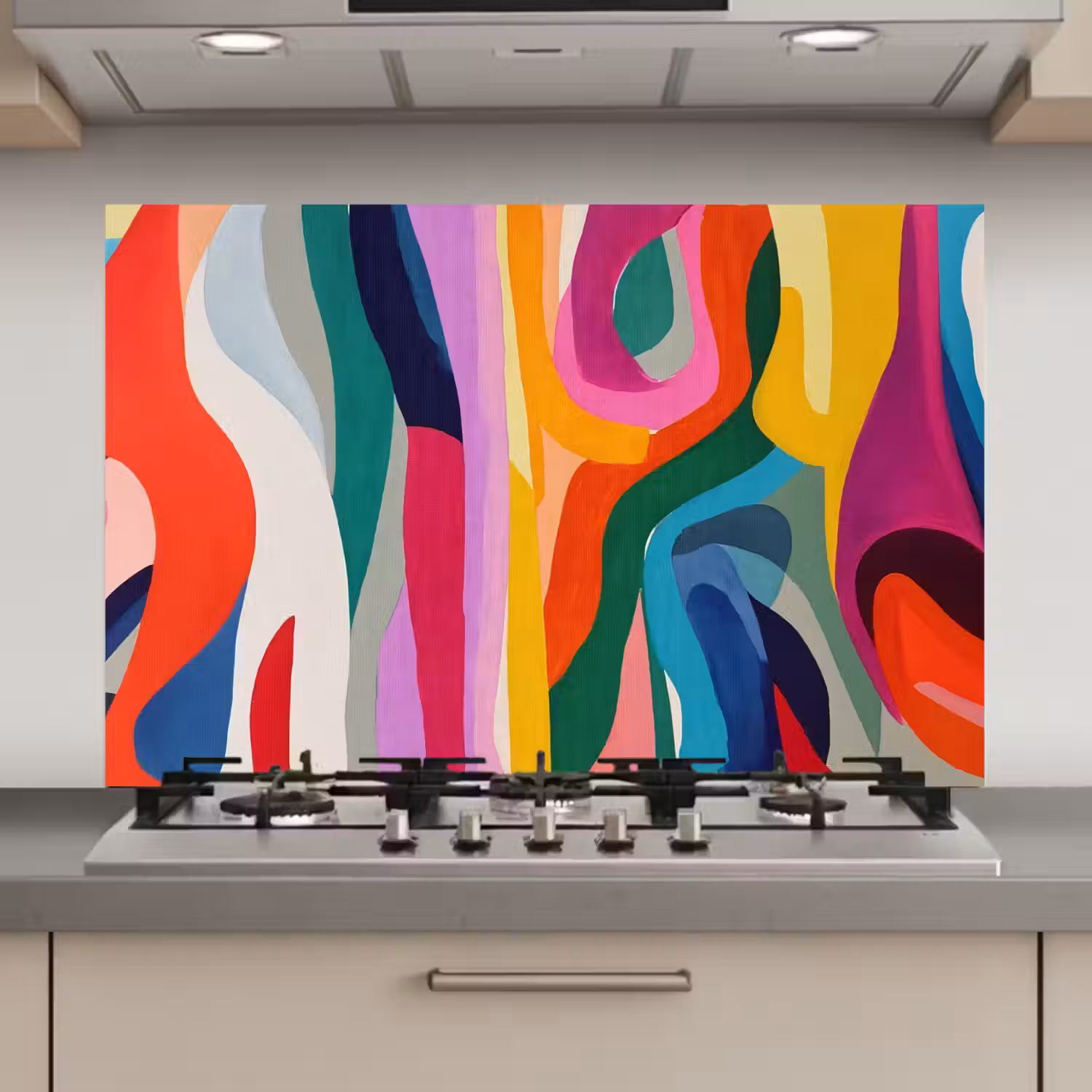 Abstract - Kleurrijk - Golven - Lijnen keuken achterwand spatscherm klein -3d_website
