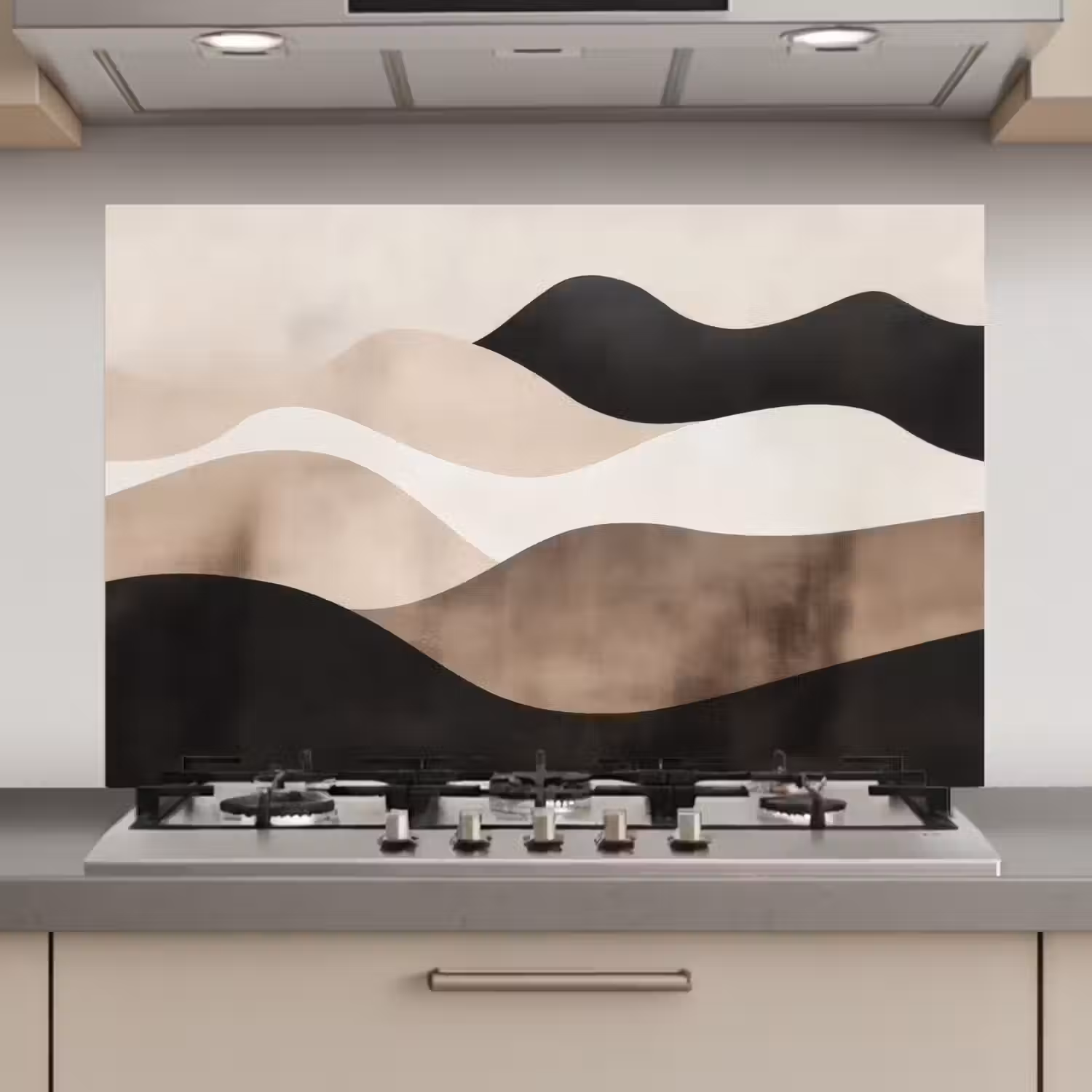 Abstract - Landschap - Golven - Crèmekleur keuken achterwand spatscherm klein -3d_website