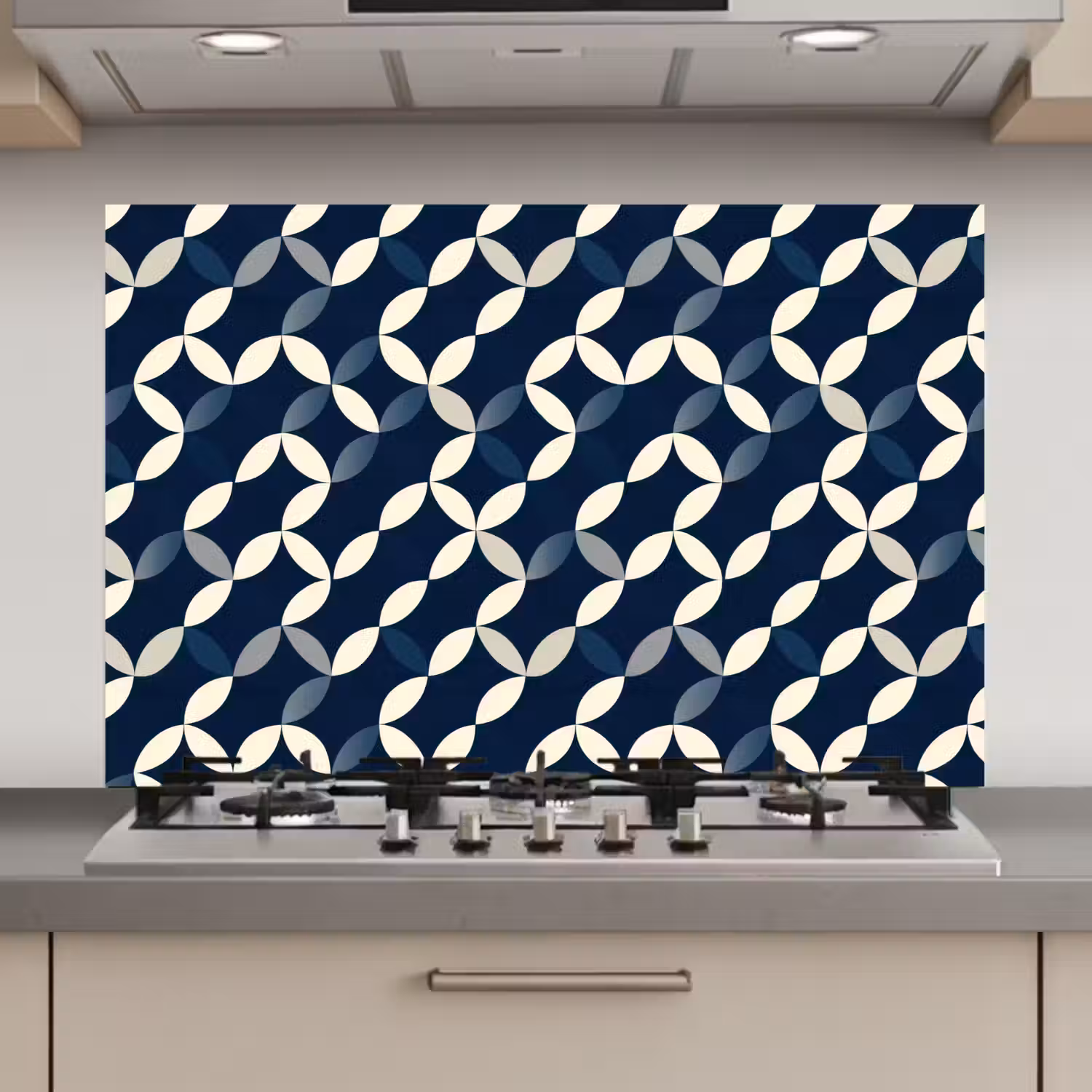 Abstract - Patroon - Blauw keuken achterwand spatscherm klein 900 -3d_website