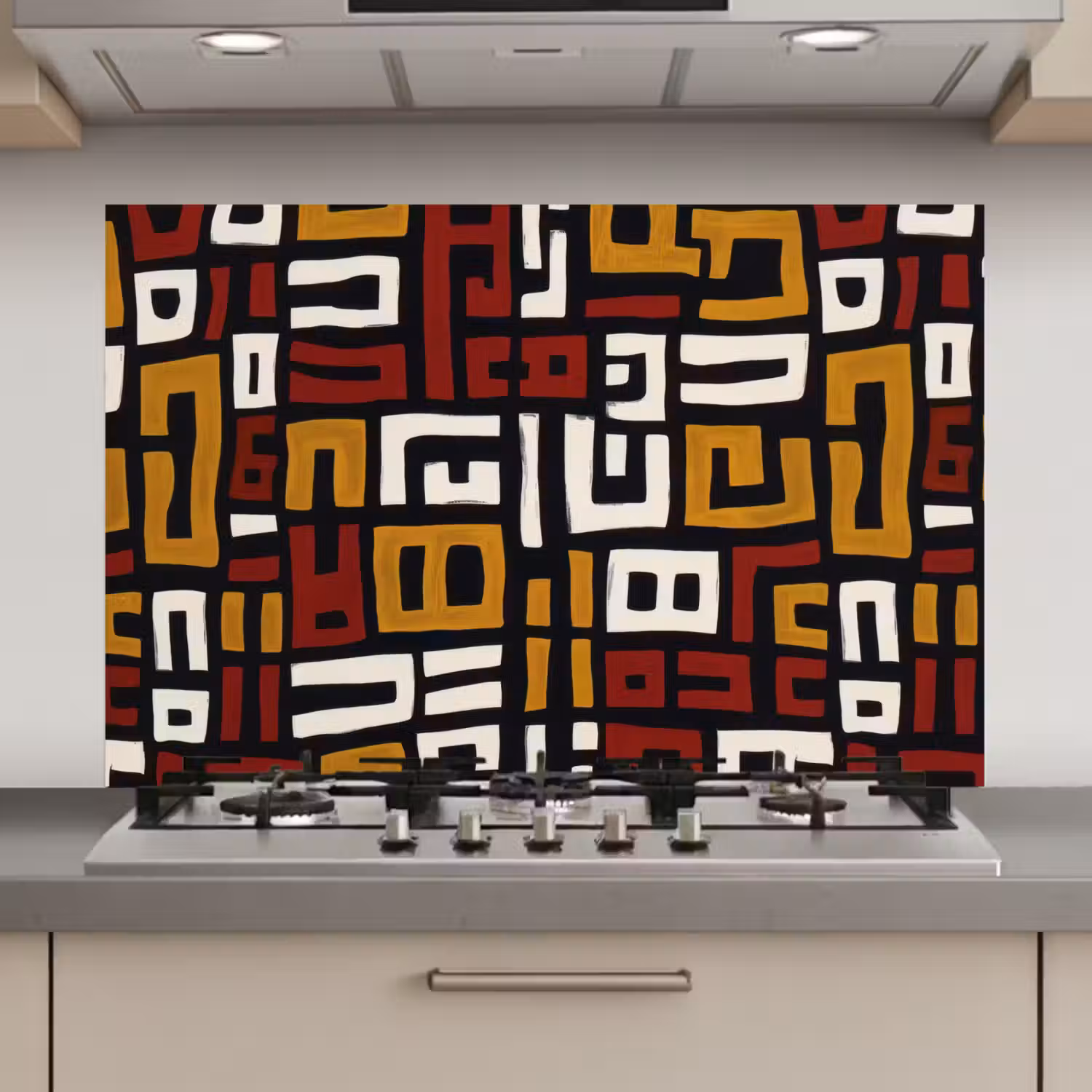 Abstract - Patroon - Rood keuken achterwand spatscherm klein -3d_website