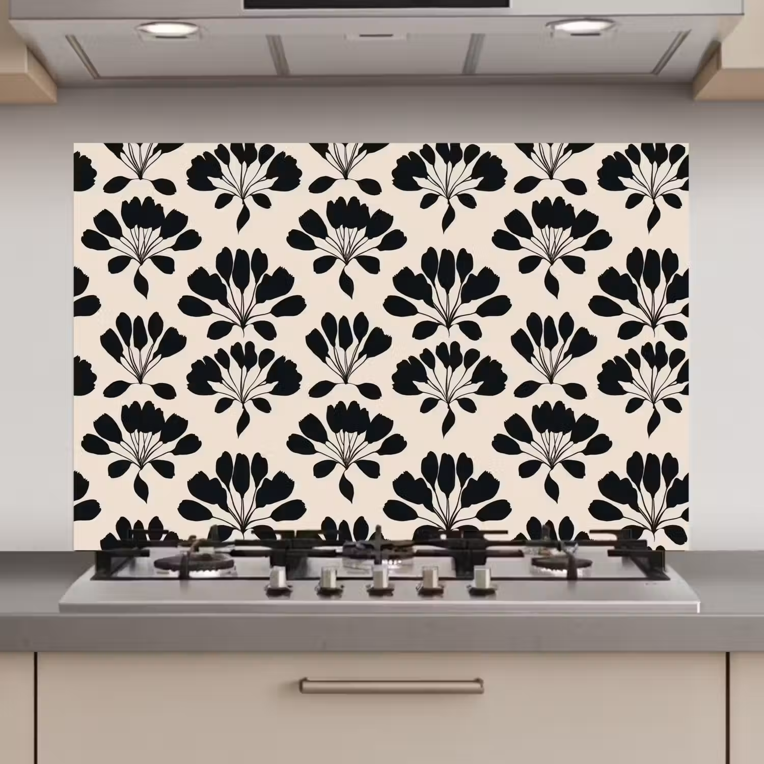 Abstract - Patroon - Zwart keuken achterwand spatscherm klein 900 -3d_website