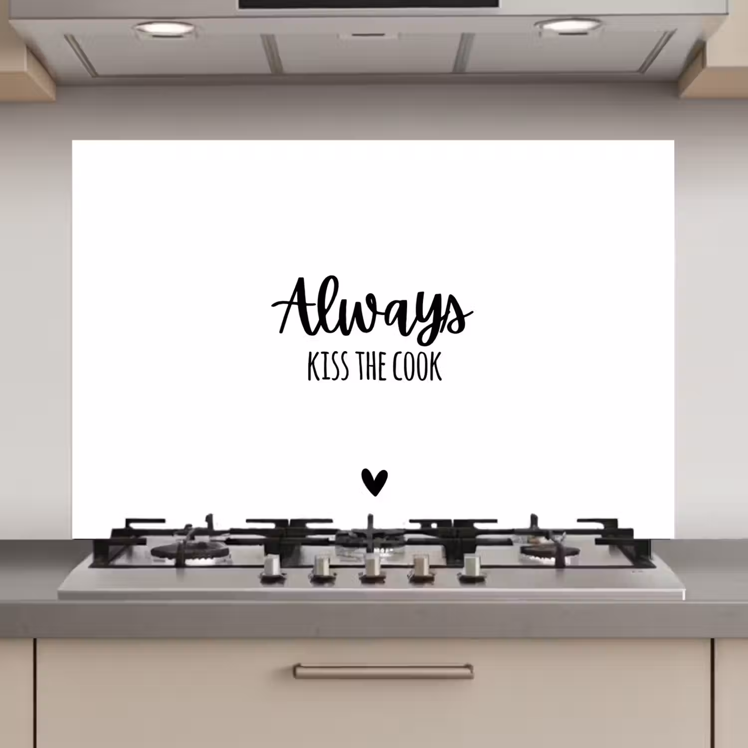Always kiss the cook - Koken - Kok - Keuken - Spreuken keuken achterwand spatscherm klein -3d_website