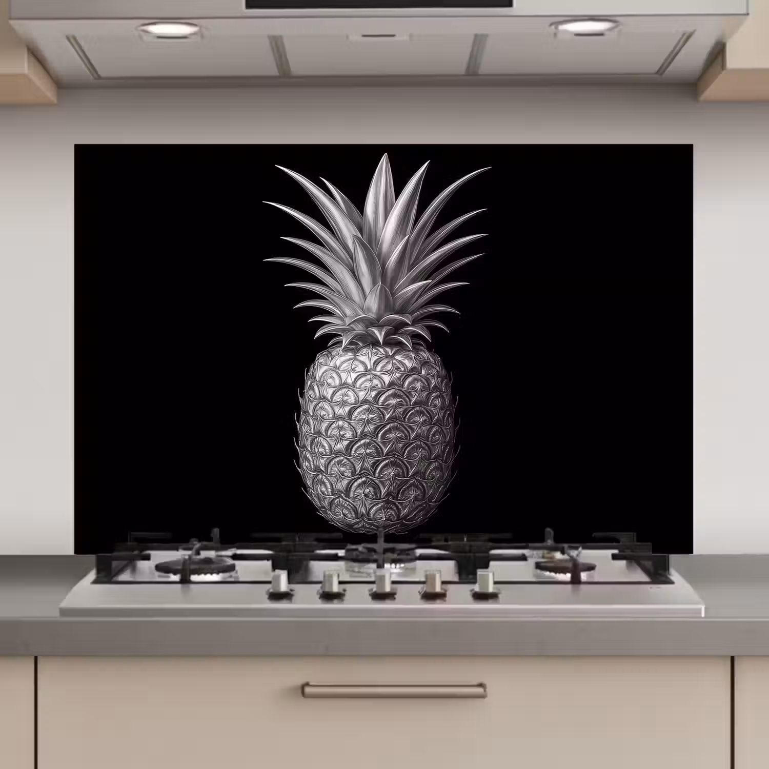 Ananas - Gedetailleerd - Bladeren keuken achterwand spatscherm klein -3d_website
