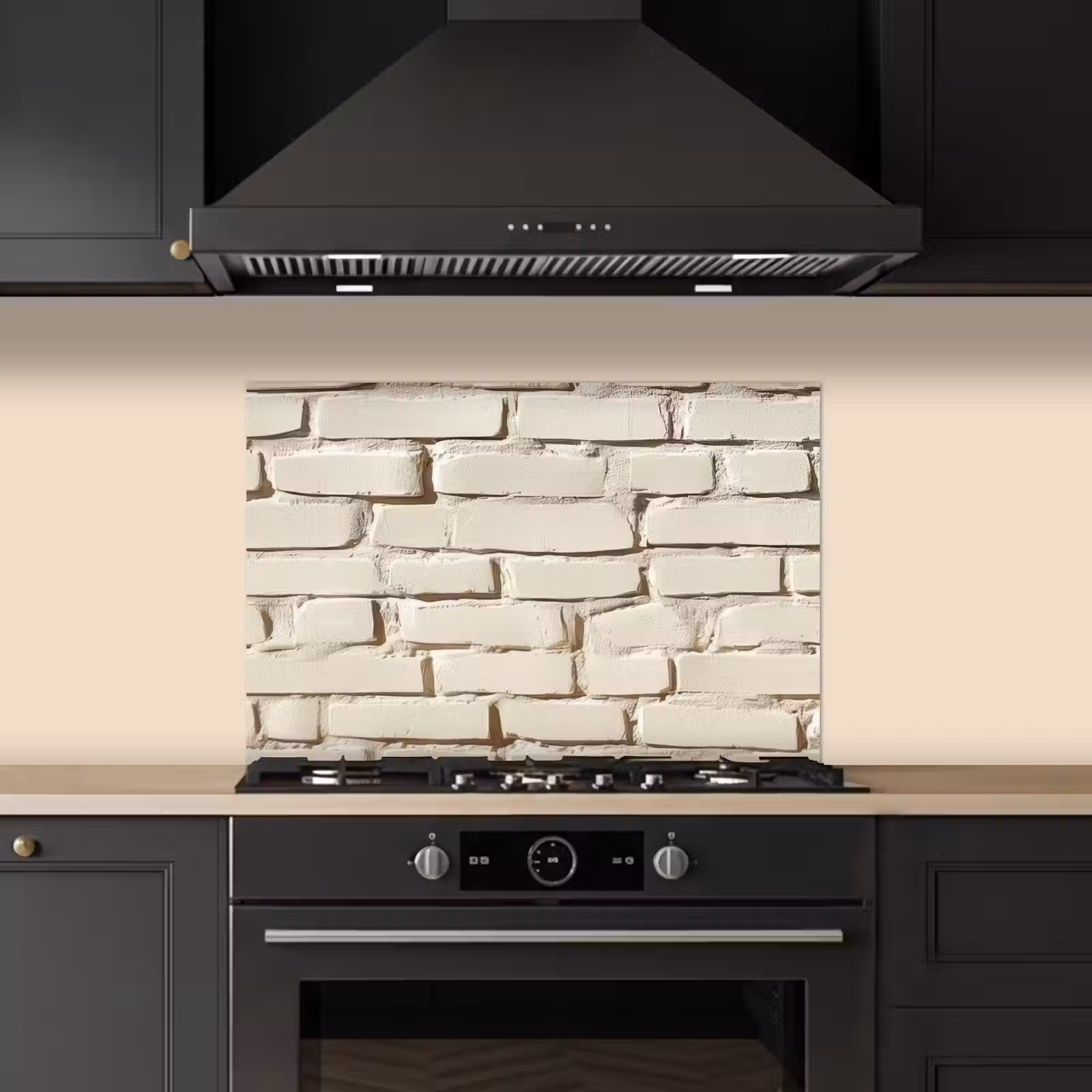 Bakstenen - Muur - Licht - Wit keuken achterwand spatscherm klein -sfeer1