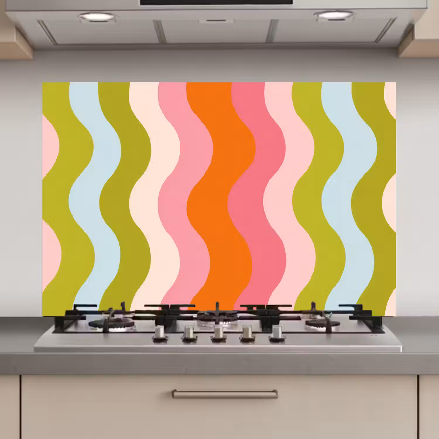 Banen - Golven - Kleurrijk - Verticaal keuken achterwand spatscherm klein -3d_website