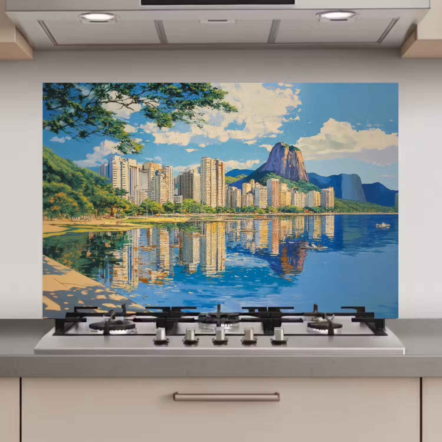 Berg - Skyline - Strand - Water keuken achterwand spatscherm klein -3d_website