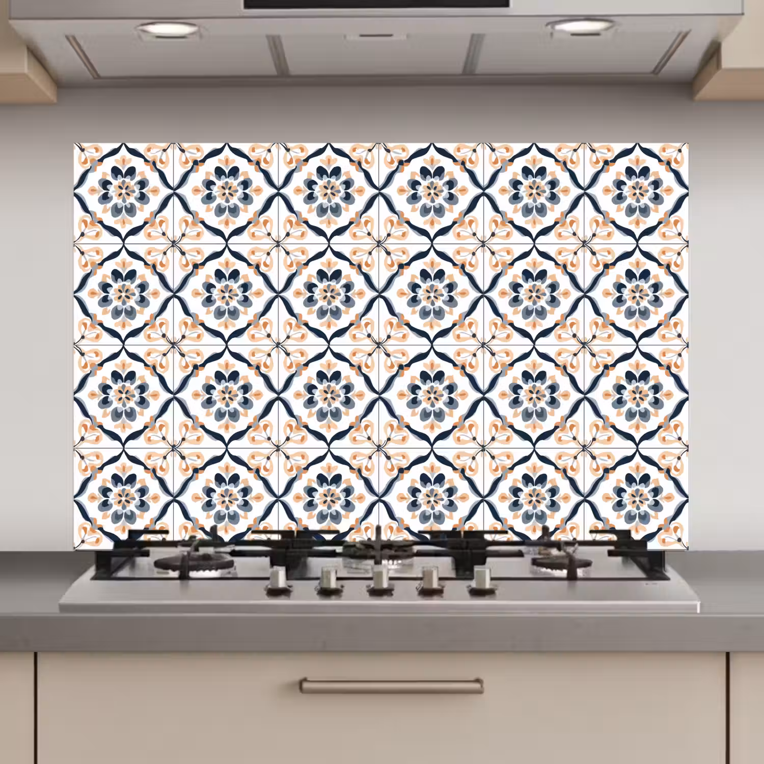 Bladvorm - Patroon - Kleurrijk keuken achterwand spatscherm klein 900 -3d_website