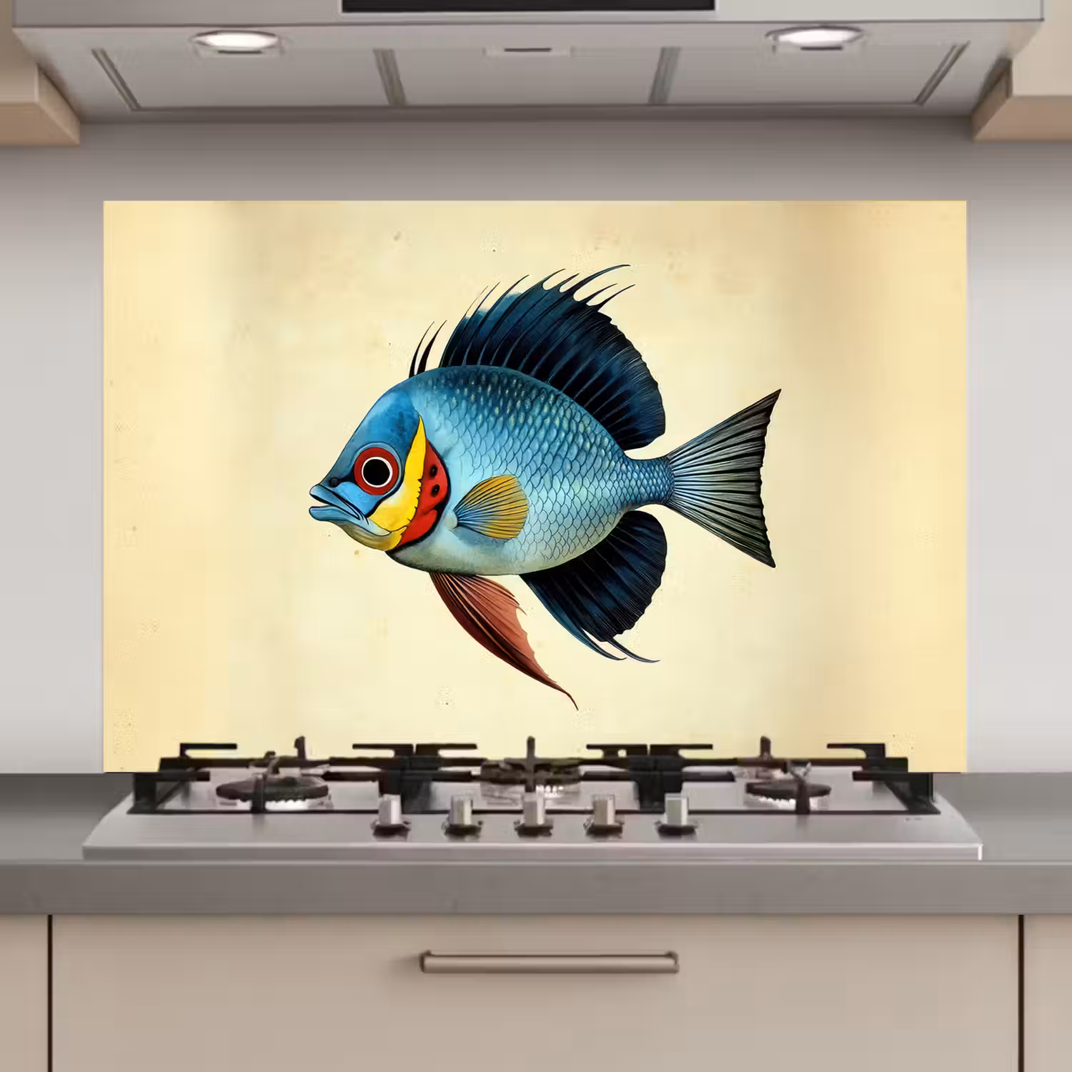 Blauw - Kieuwen - Vis - Illustratie keuken achterwand spatscherm klein -3d_website