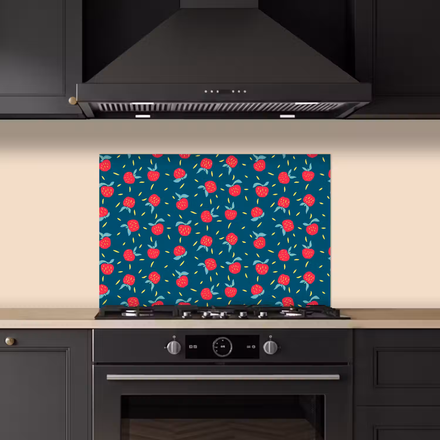 Blauwgroen - Appels - Vruchten keuken achterwand spatscherm klein 900 -sfeer1